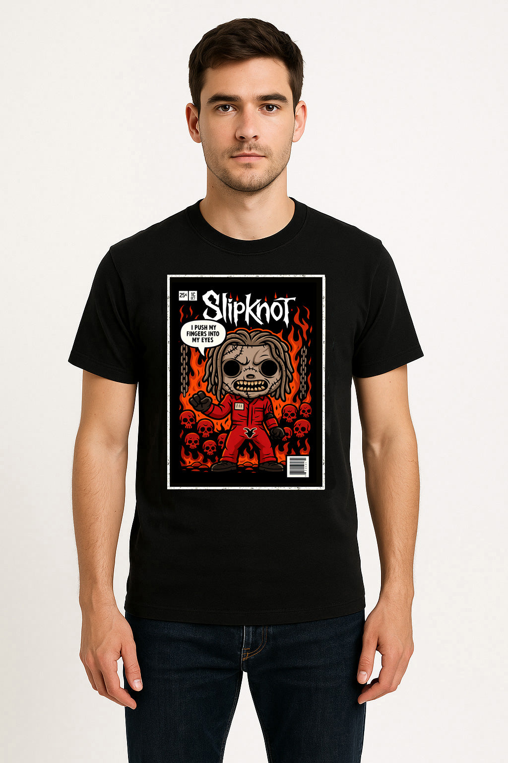 Slipknot “Duality” Unisex T-Shirt – Heavy Metal Band Comic Edition Fiery Artwork Graphic Tee