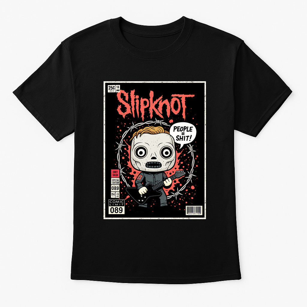 Slipknot “People” Unisex T-Shirt – Heavy Metal Band Comic Edition Graphic Tee