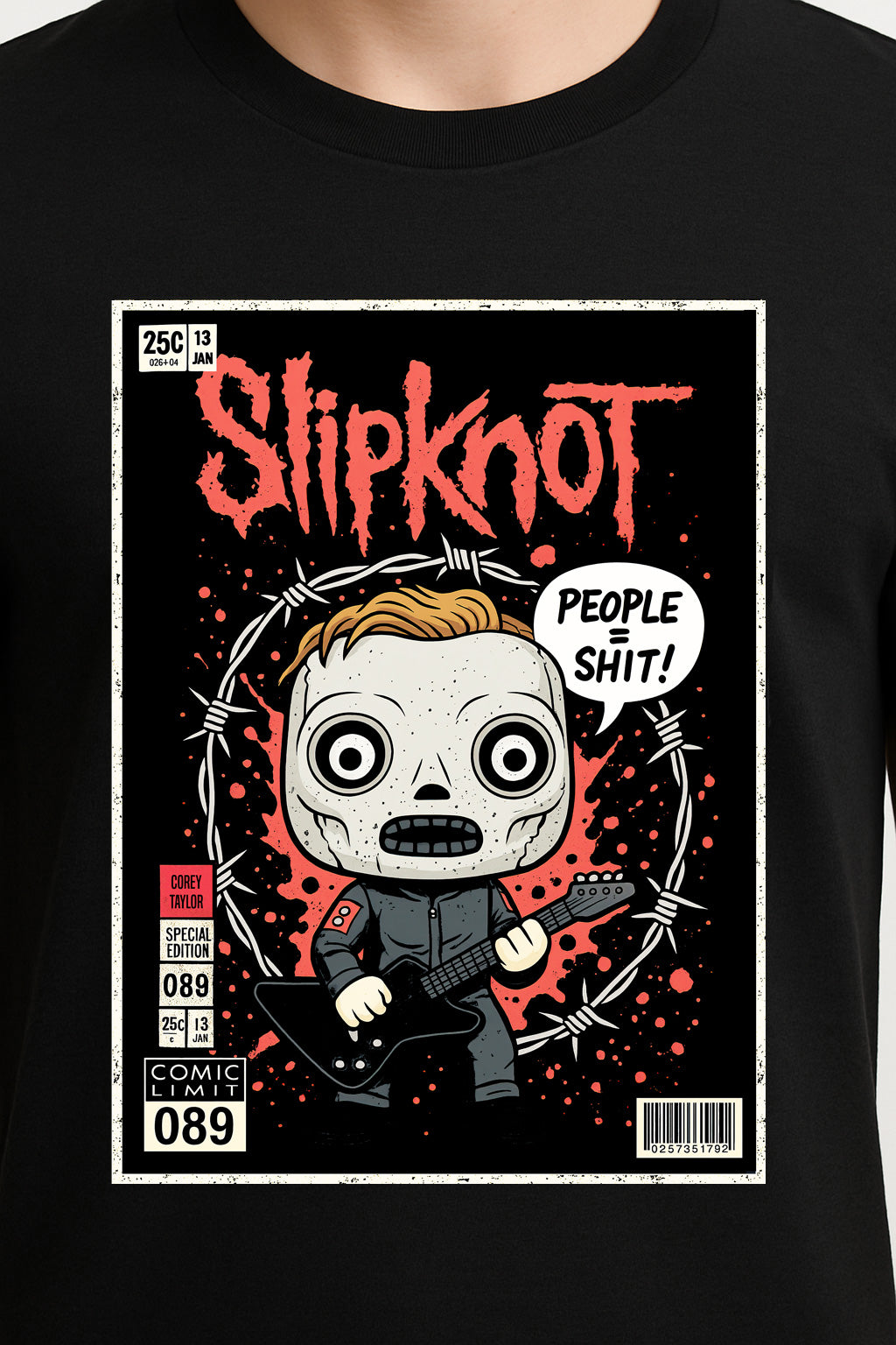 Slipknot “People” Unisex T-Shirt – Heavy Metal Band Comic Edition Graphic Tee