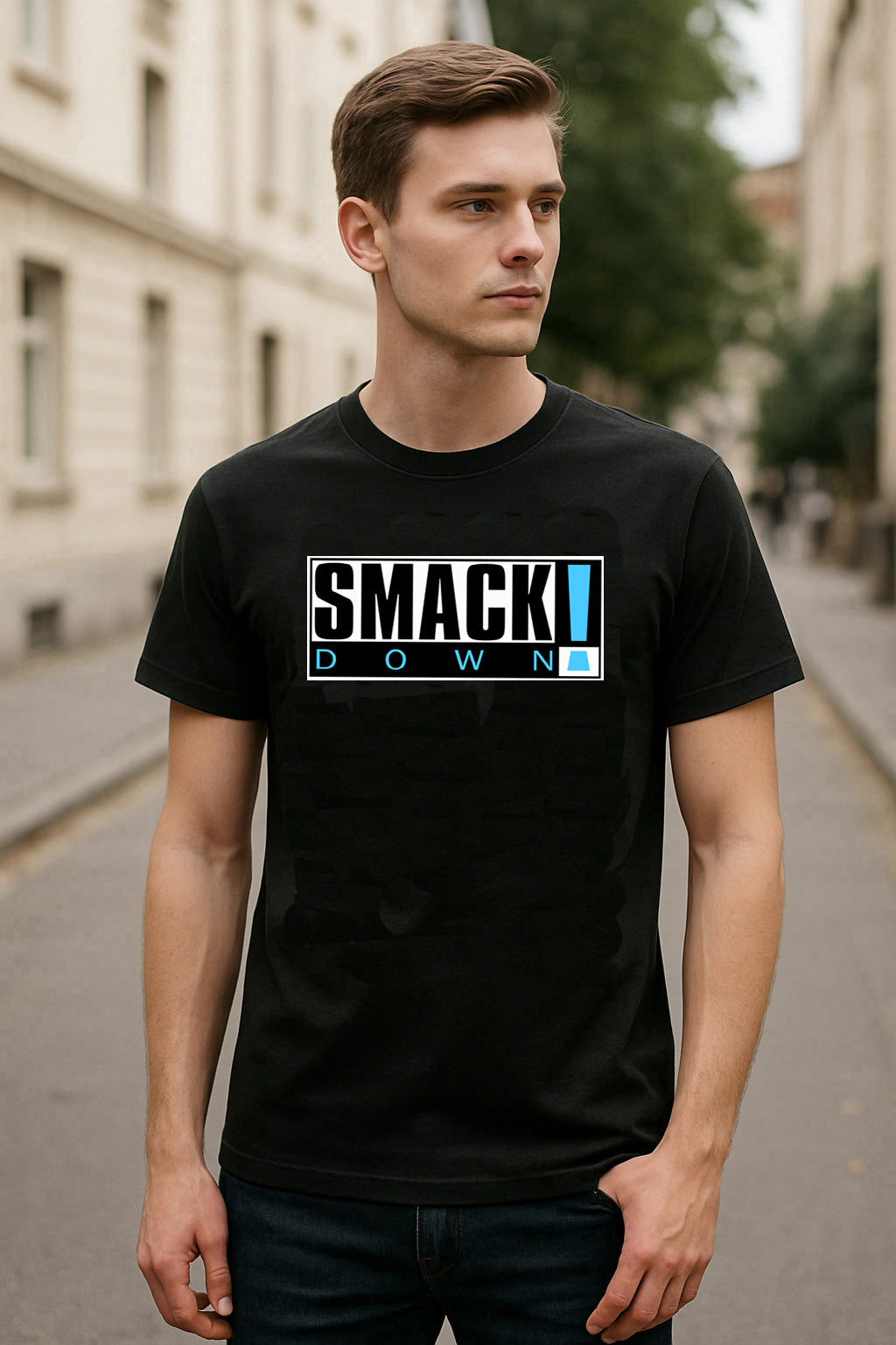 SmackDown Classic Logo T-Shirt — Blue Brand Legacy Edition