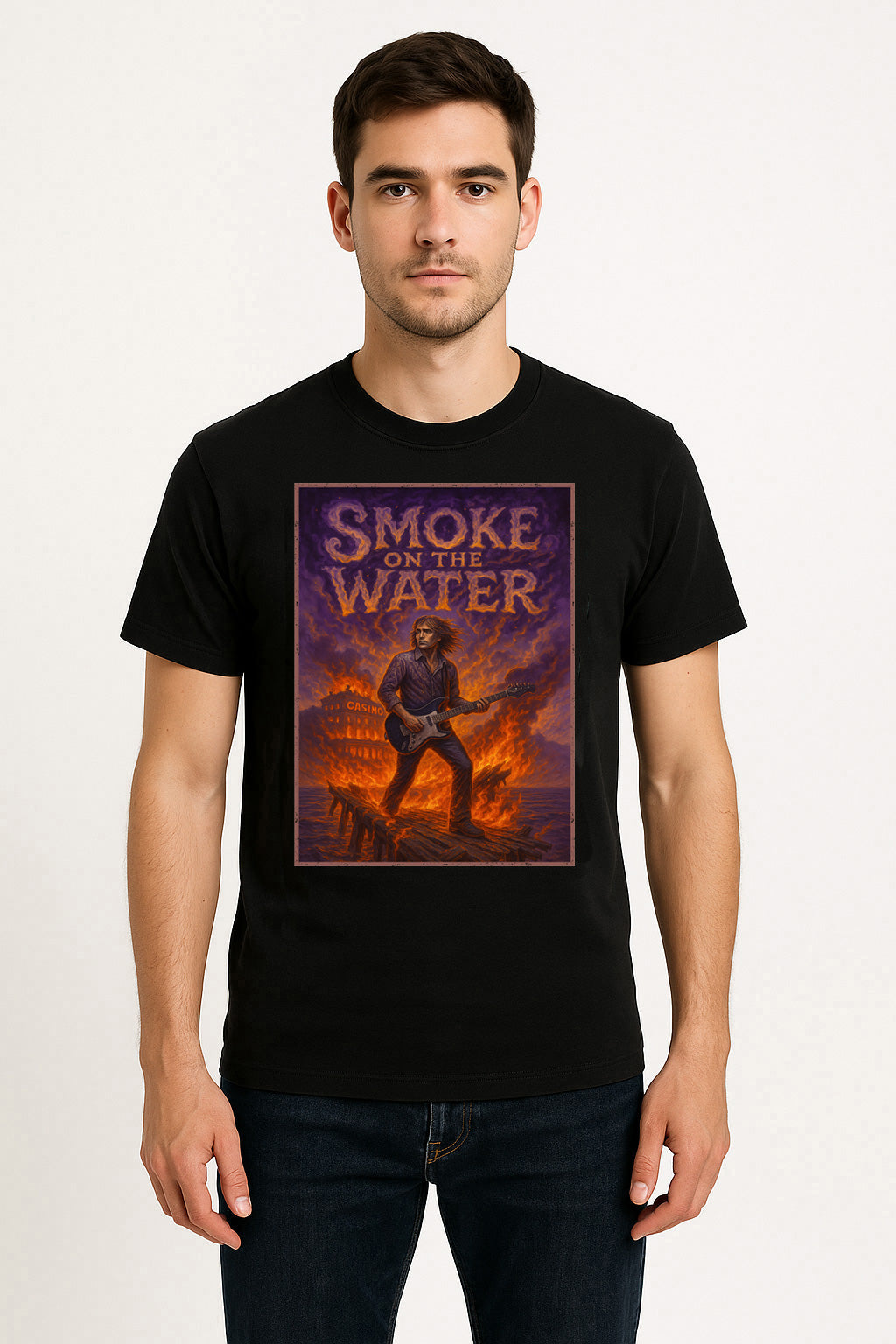 Deep Purple – Smoke on the Water Unisex T-Shirt Classic Rock Band Merch Tee