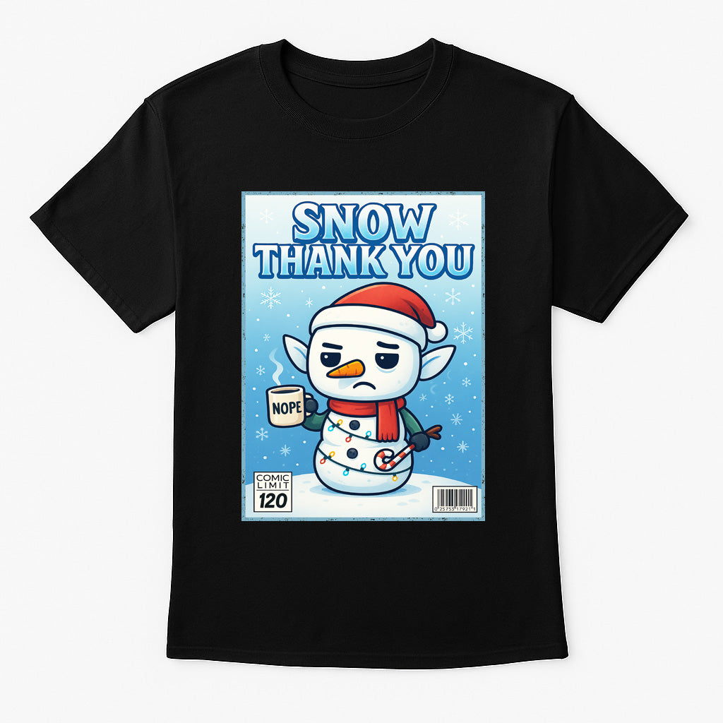Snow Thank You Funny Christmas Unisex Christmas T-Shirt or Hoodie