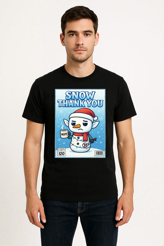 Snow Thank You Funny Christmas Unisex Christmas T-Shirt or Hoodie