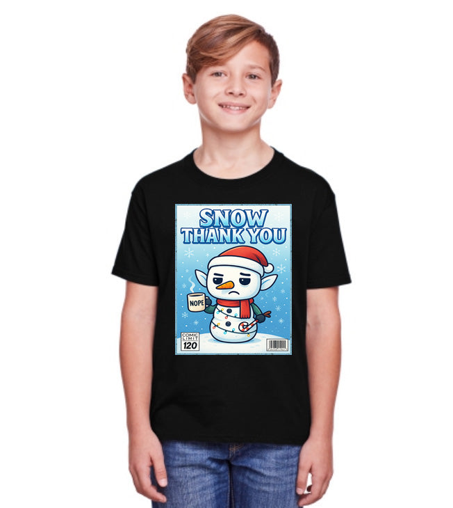 Snow Thank You Funny Christmas Unisex Christmas T-Shirt or Hoodie