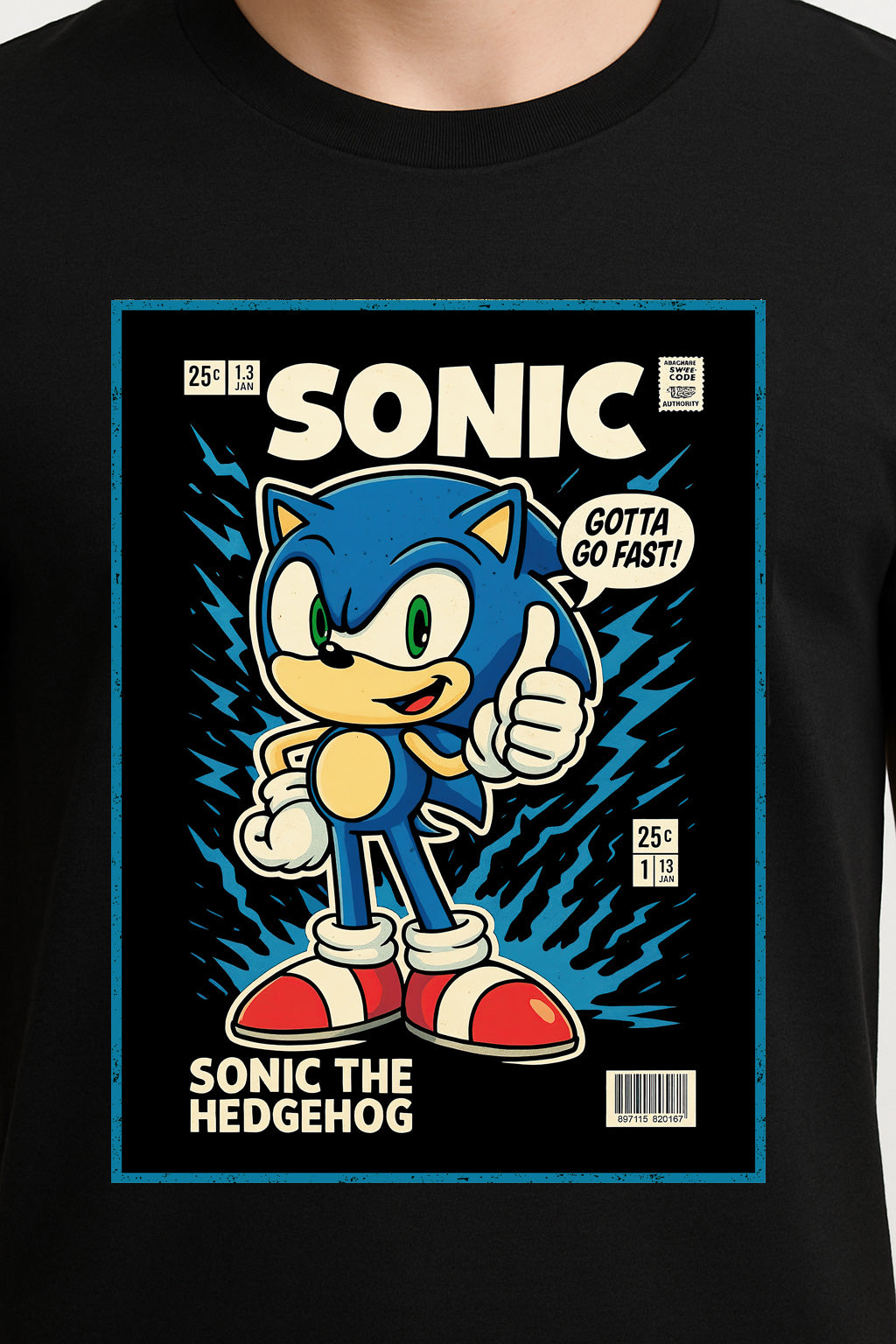 Sonic the Hedgehog Unisex Comic T-Shirt – Classic Retro Speedster Gamer Tee