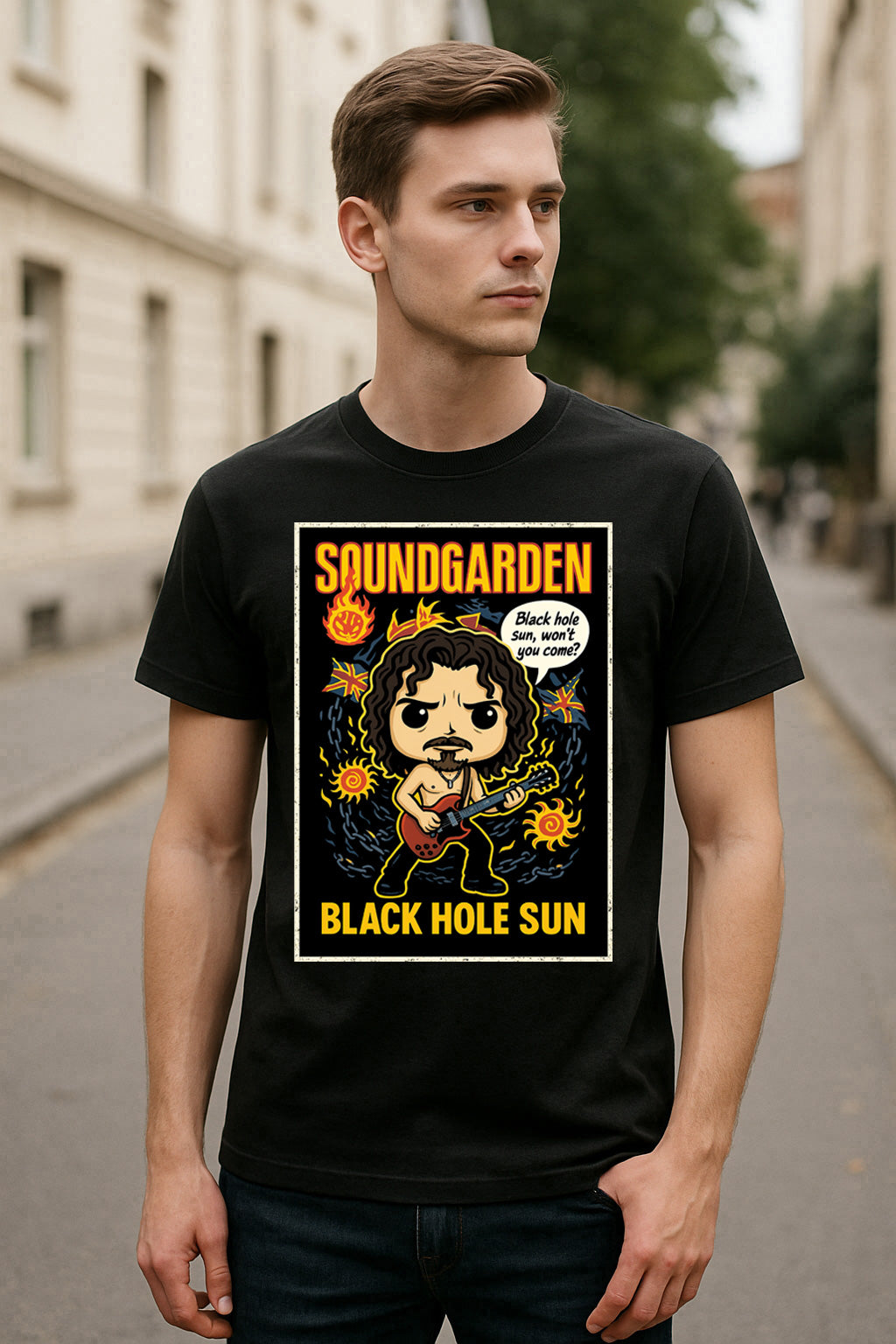 Soundgarden Black Hole Sun Grunge Rock Funko Pop Style Unisex T-Shirt