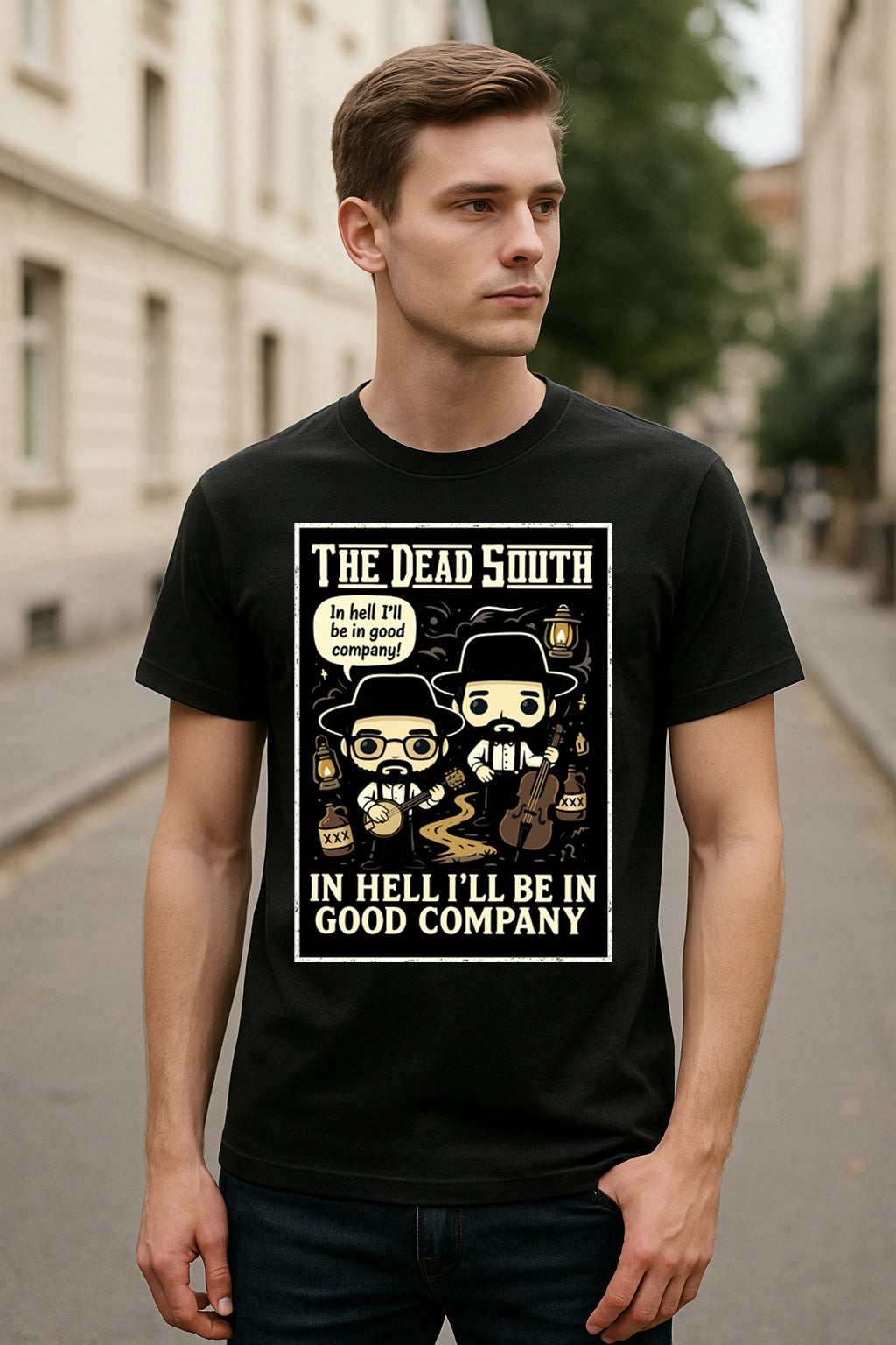 Dead South In Hell Ill Be In Good Company Folk Rock Funko Pop Style Unisex T-Shirt