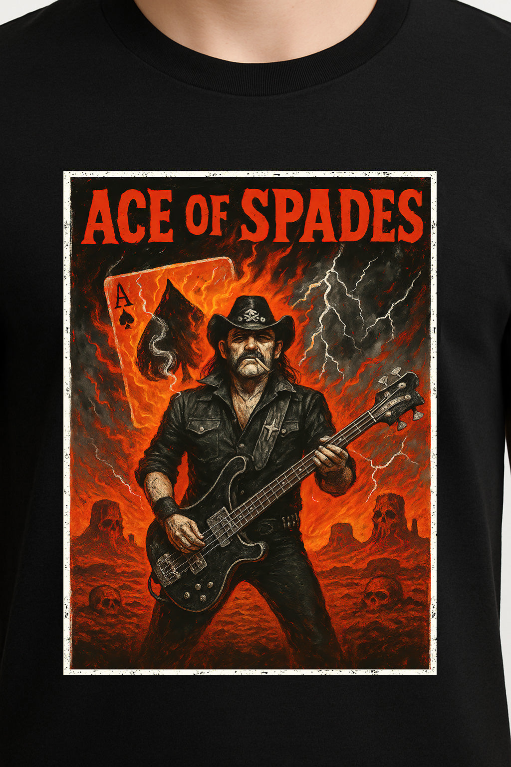 Motörhead “Ace of Spades” Lemmy Unisex T-Shirt – Classic Heavy Metal Band Iconic Guitar Graphic