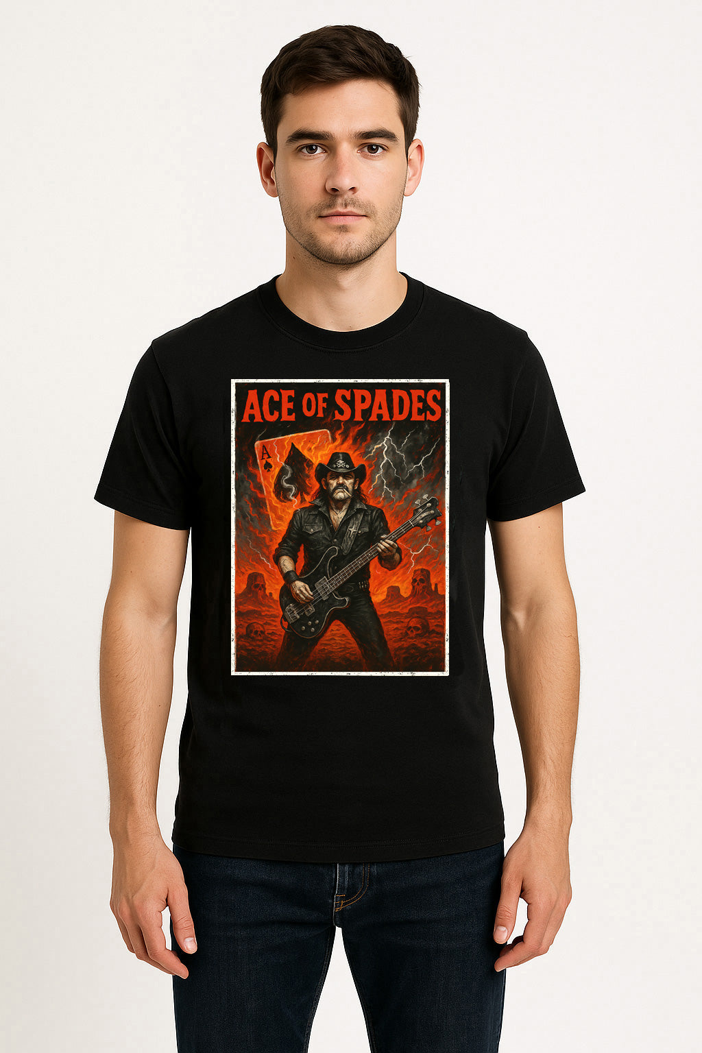 Motörhead “Ace of Spades” Lemmy Unisex T-Shirt – Classic Heavy Metal Band Iconic Guitar Graphic