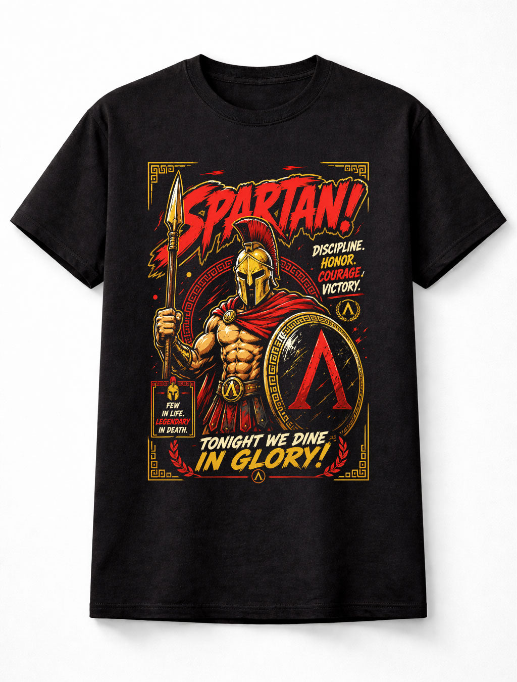 Spartan Warrior Ancient Greece Battle Shield Unisex T-Shirt