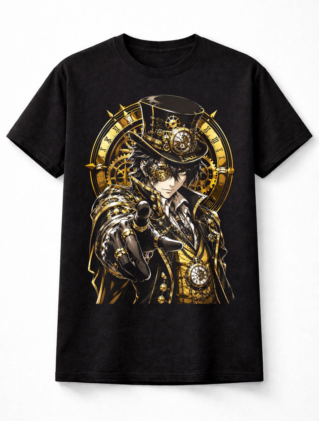 Anime Steampunk Gentleman Clockwork Victorian Graphic Unisex T-Shirt