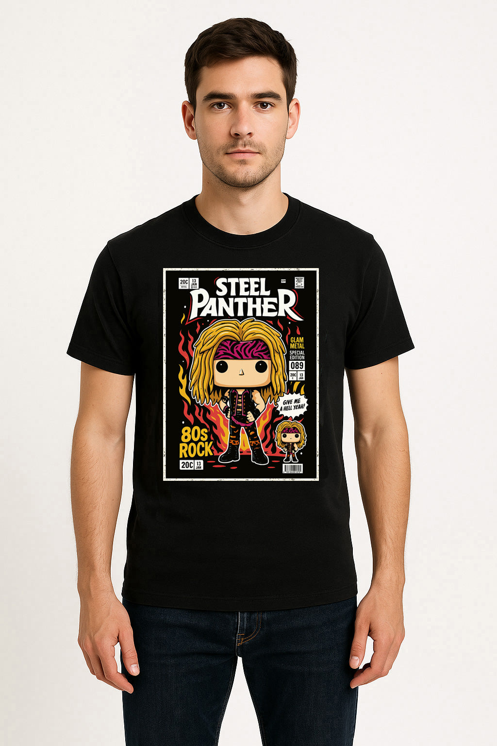 Steel Panther Death to All But Metal Glam Rock Funko Pop Style Unisex T-Shirt