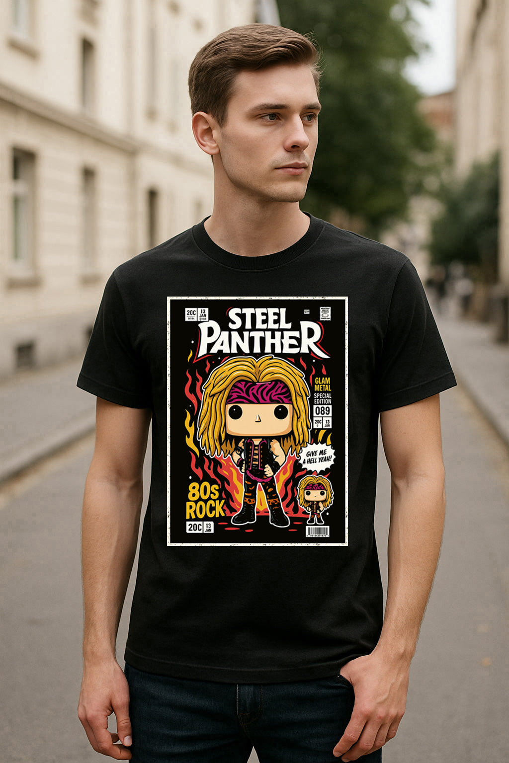 Steel Panther Death to All But Metal Glam Rock Funko Pop Style Unisex T-Shirt