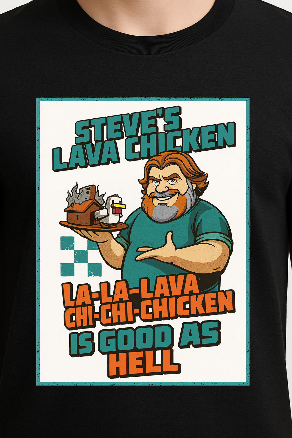 Steve’s Lava Chicken Unisex T-Shirt – Retro Chef “La-La-Lava Chi-Chi-Chicken” Graphic Tee