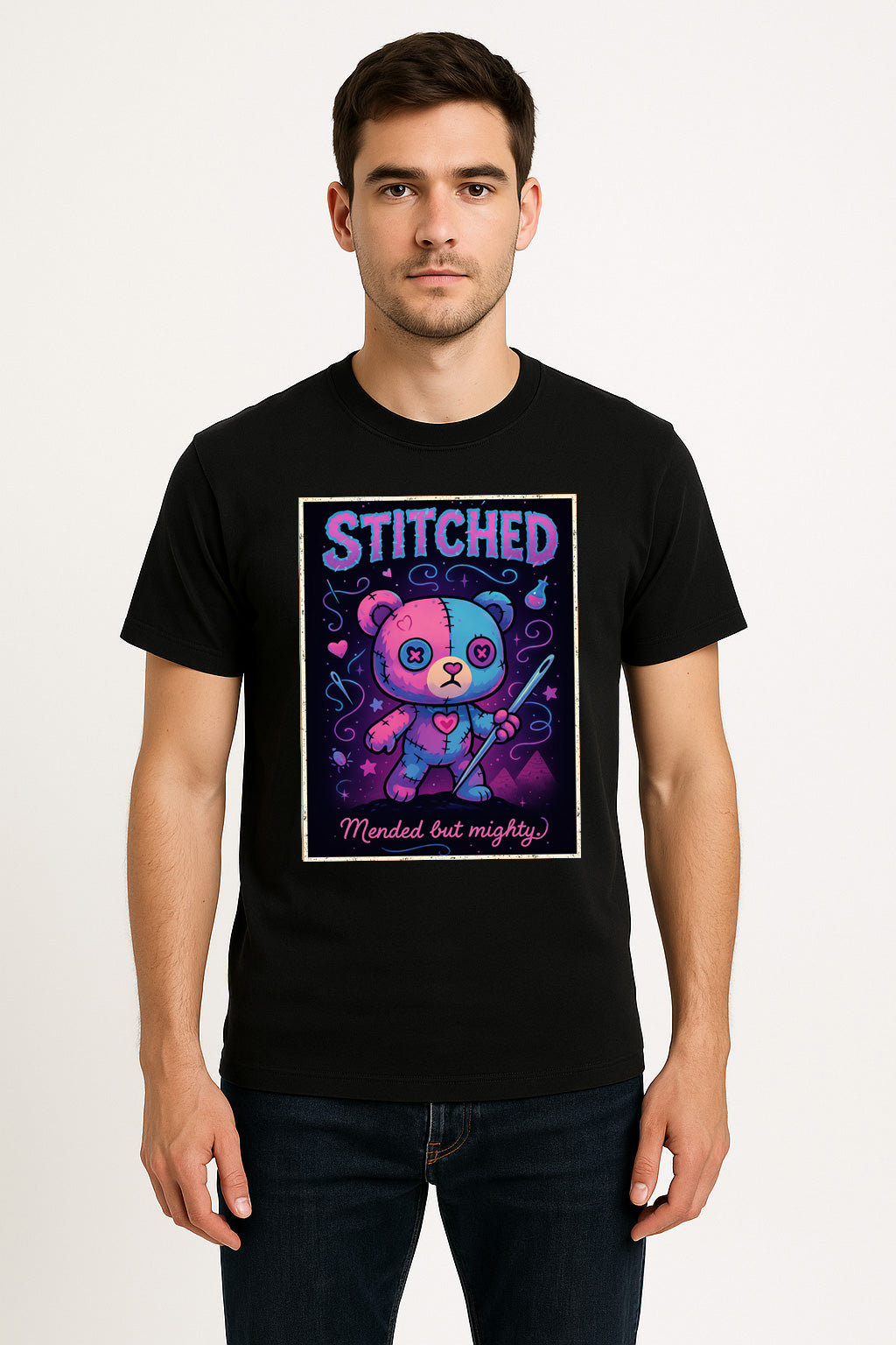 Stitched Mended but Mighty Unisex Adults & Kids T-Shirt