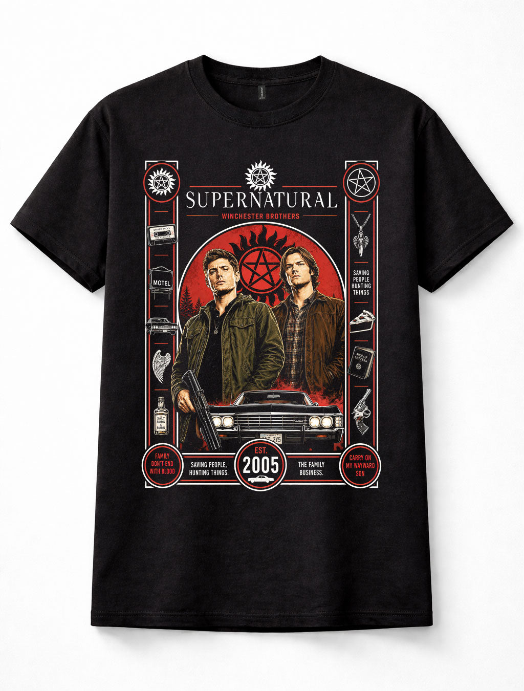 Supernatural Winchester Brothers TV Series Graphic Unisex T-Shirt