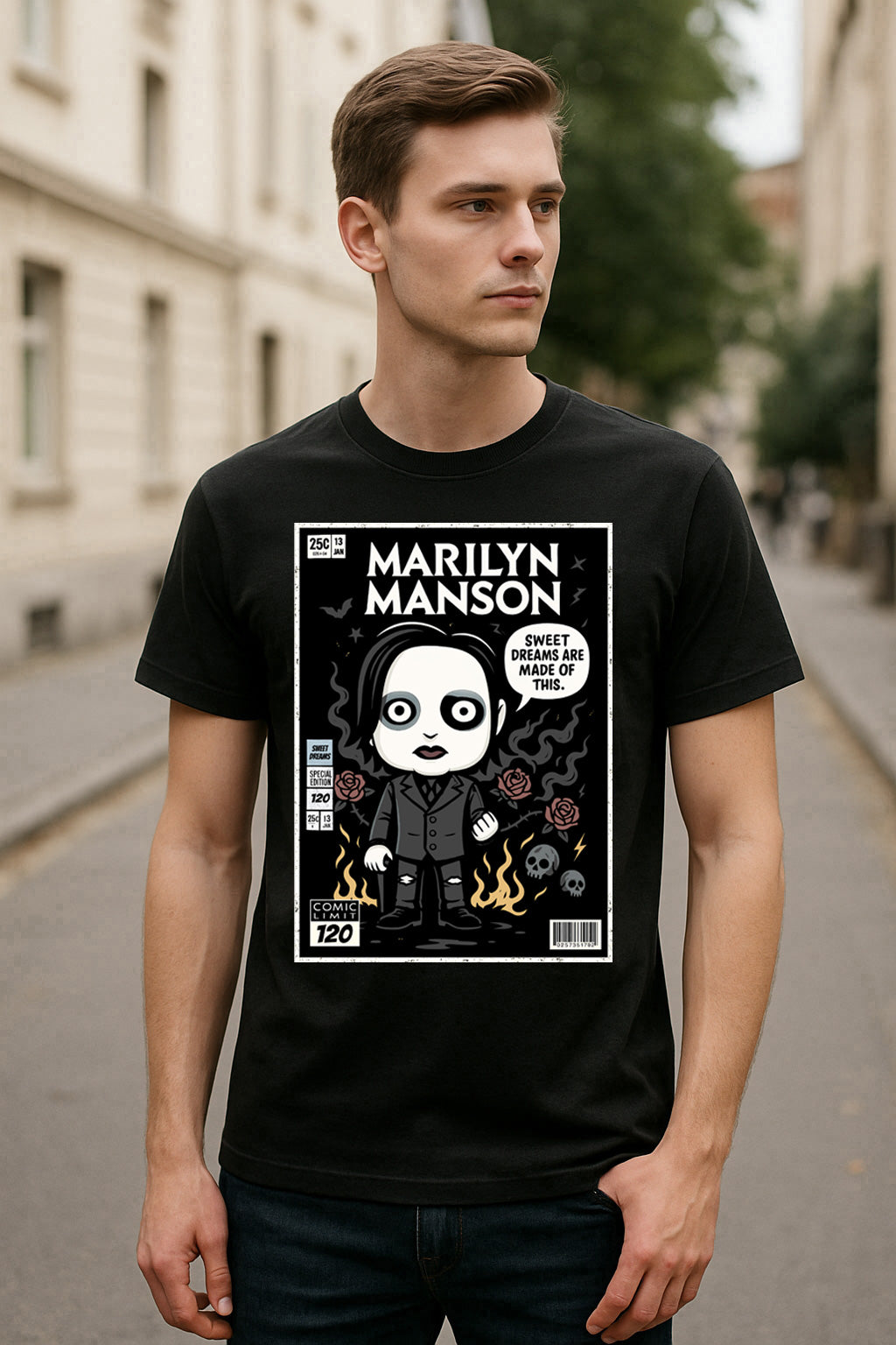 Marilyn Manson Sweet Dreams Industrial Rock Funko Pop Style Unisex T-Shirt