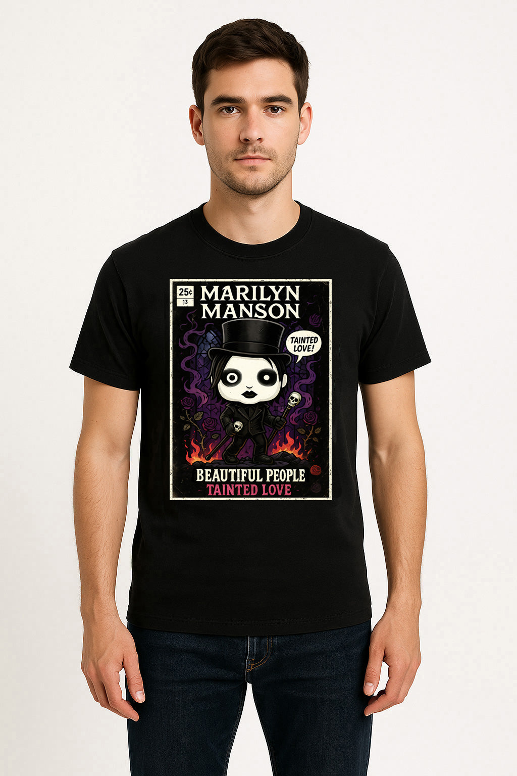 Marilyn Manson Tainted Love Goth Rock Funko Pop Style Unisex T-Shirt