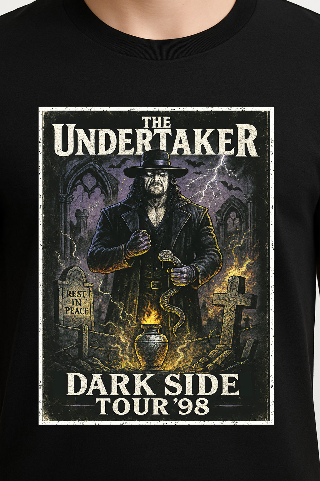 The Undertaker Tour Unisex T-Shirt – Deadman Walkin” Retro Wrestling Attitude Era