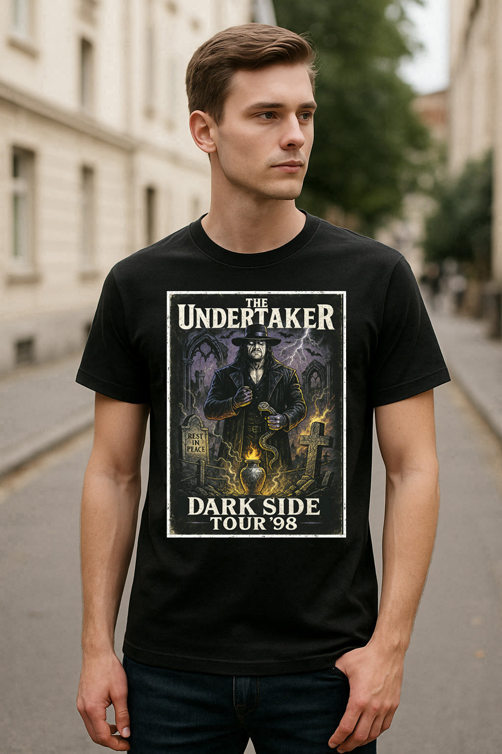 The Undertaker Tour Unisex T-Shirt – Deadman Walkin” Retro Wrestling Attitude Era