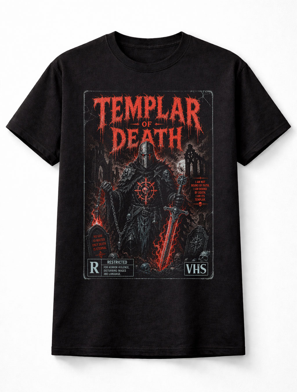 Templar of Death Knight Horror VHS Gothic Medieval Unisex T-Shirt