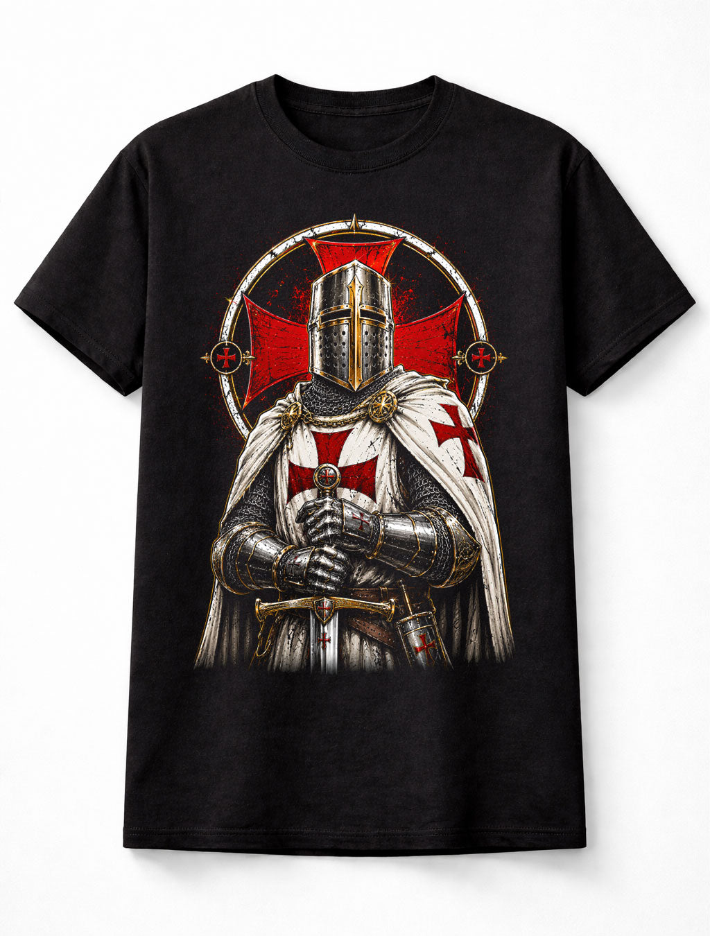 Knights Templar Crusader Medieval Warrior Cross Unisex T-Shirt
