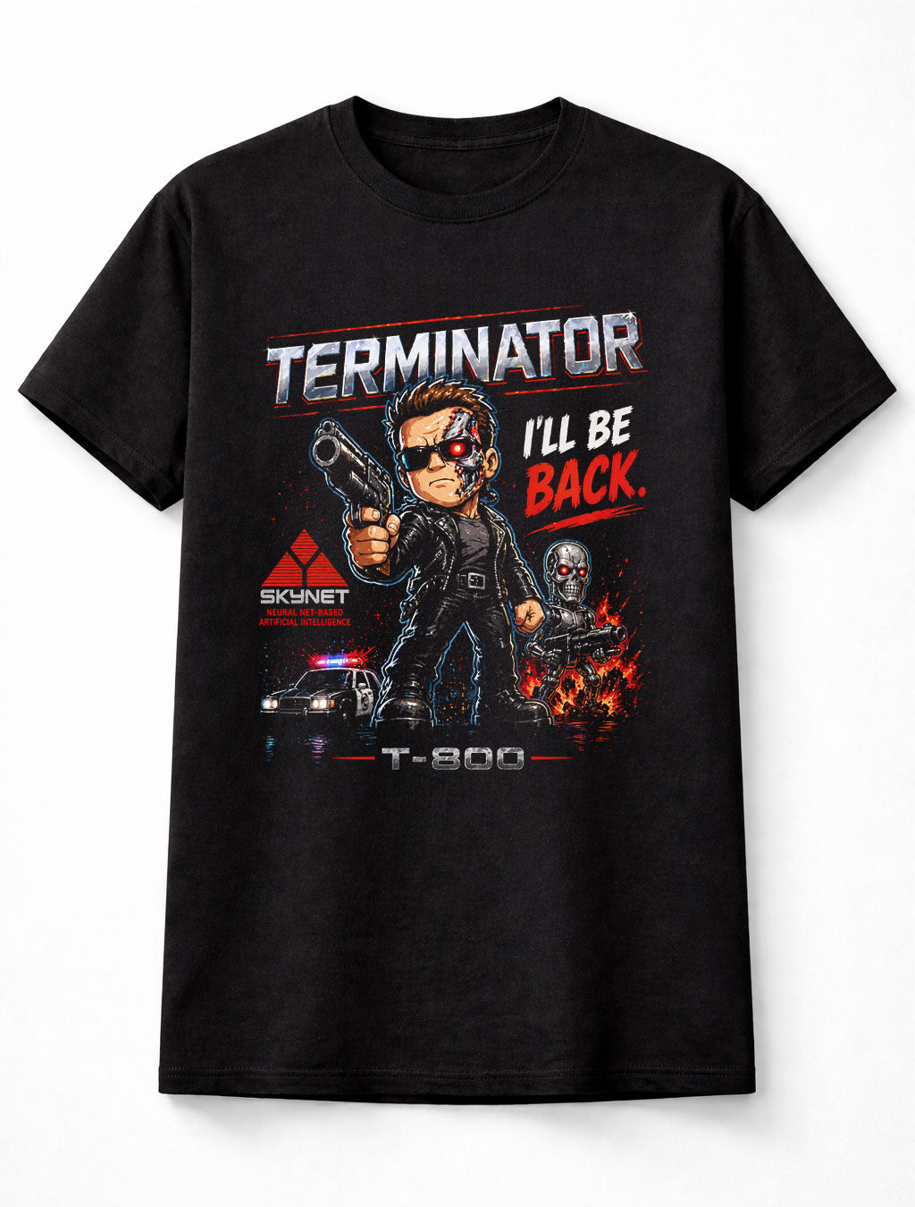 Terminator T-800 Ill Be Back Skynet Sci Fi Action Movie Unisex T-Shirt