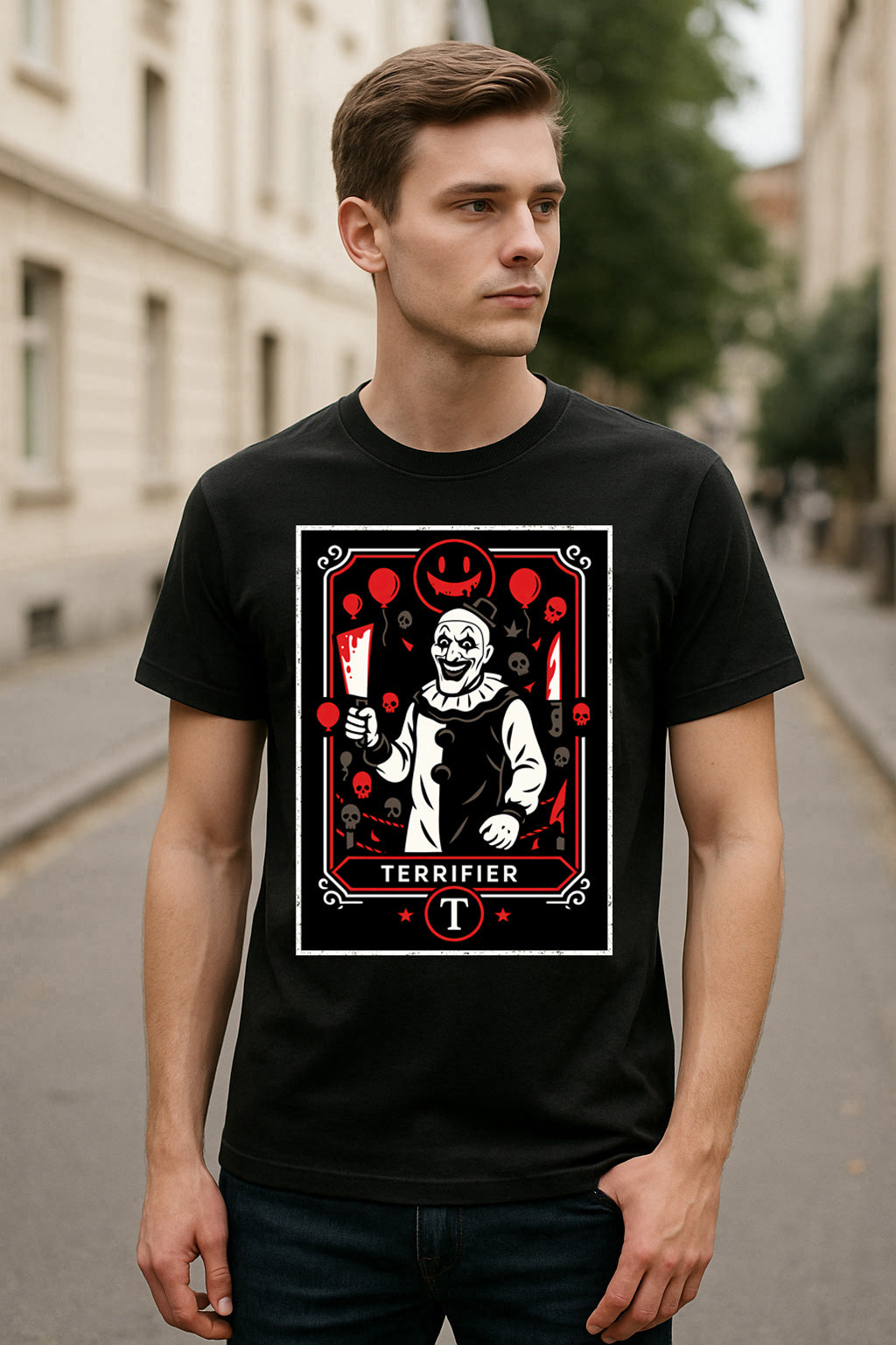 Art the Clown “Terrifier” Unisex T-Shirt – Cult Horror Slasher Movie Graphic Tee