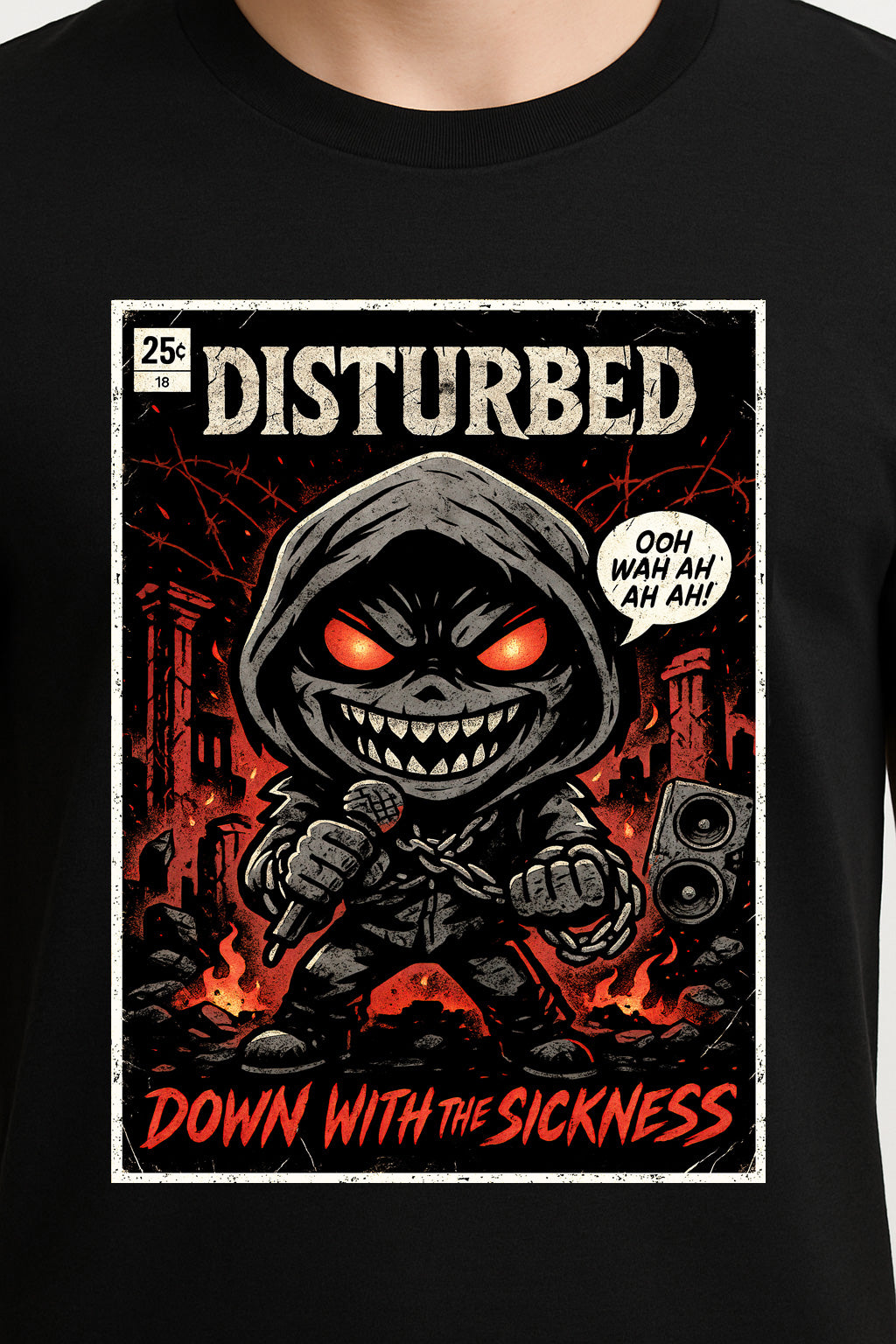 Disturbed “Down With The Sickness” Unisex T-Shirt – Inspired Heavy Metal Band Graphic Tee