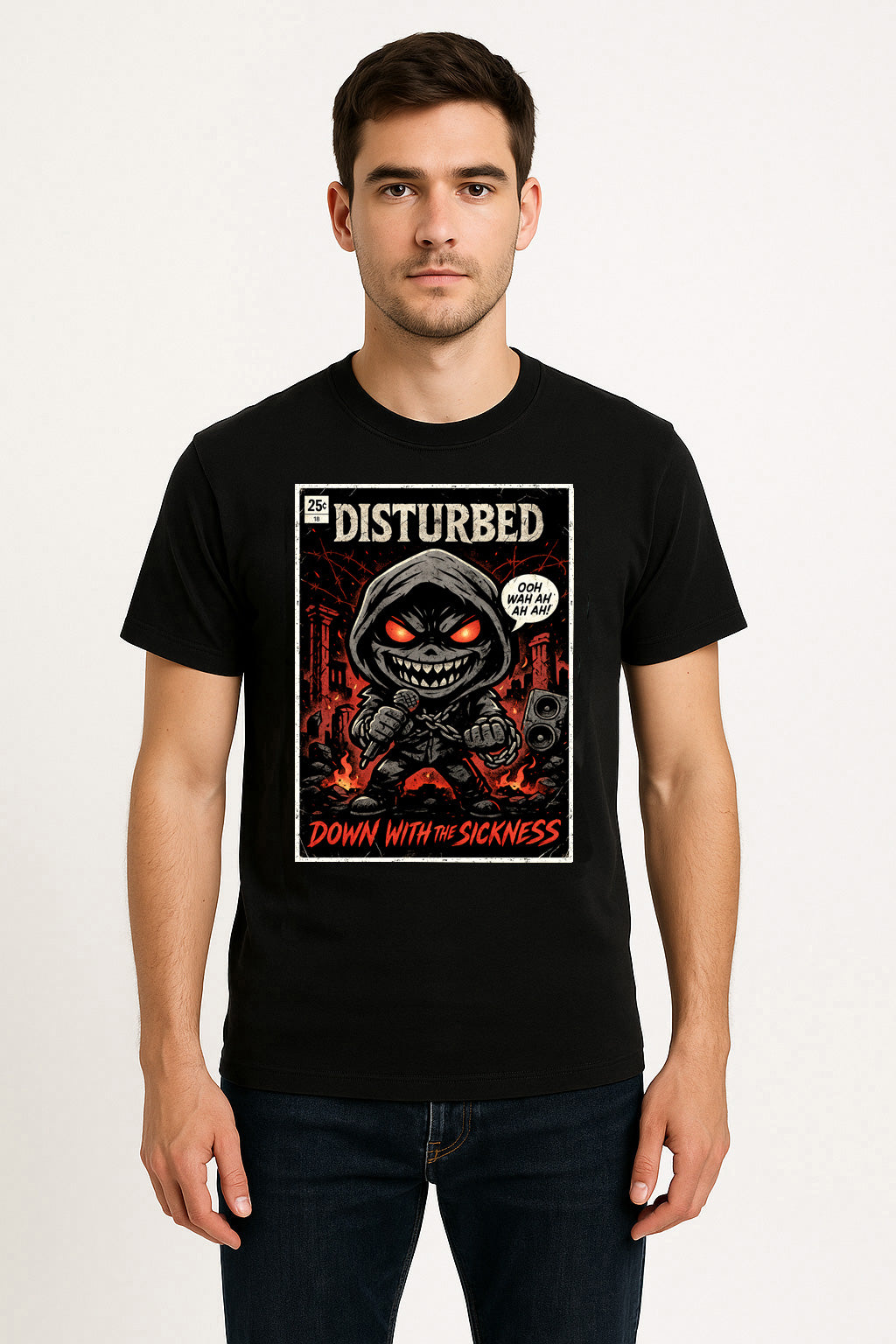 Disturbed “Down With The Sickness” Unisex T-Shirt – Inspired Heavy Metal Band Graphic Tee