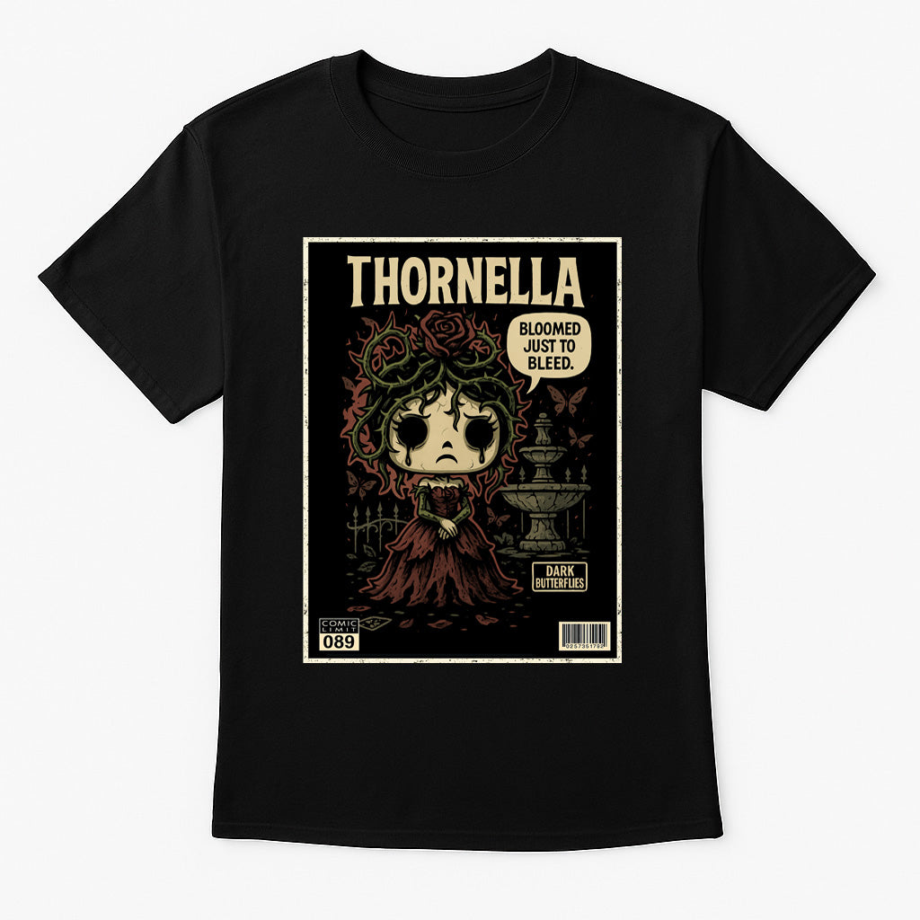 Thornella Unisex T-Shirt Dark Gothic Rose Comic Tee
