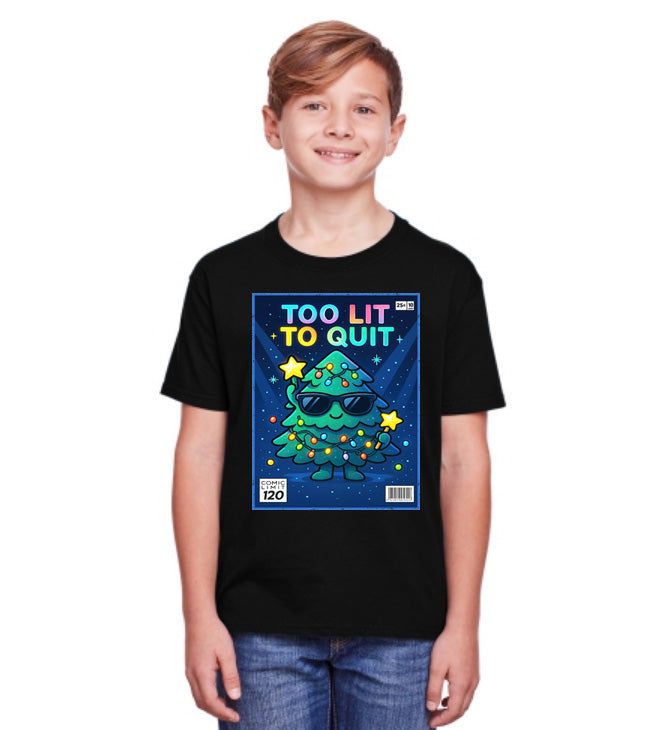 Too Lit To Quit Christmas Tree Unisex Christmas T-Shirt or Hoodie
