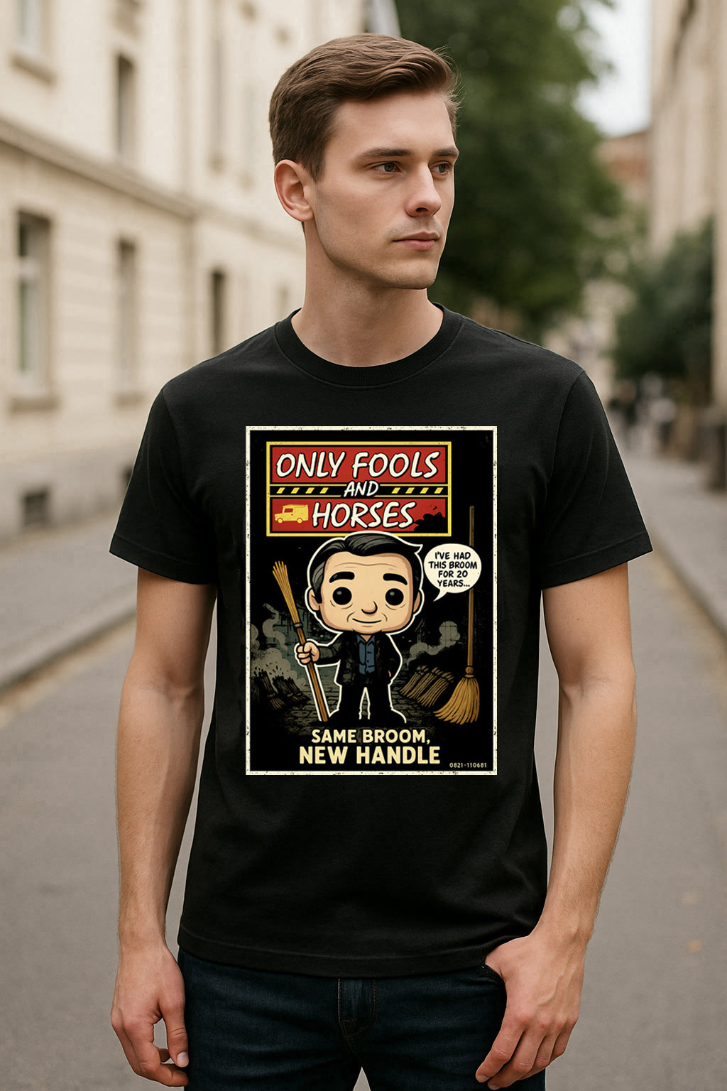 Trigger “Same Broom, New Handle” T-Shirt – Only Fools and Horses Classic Quote Tee