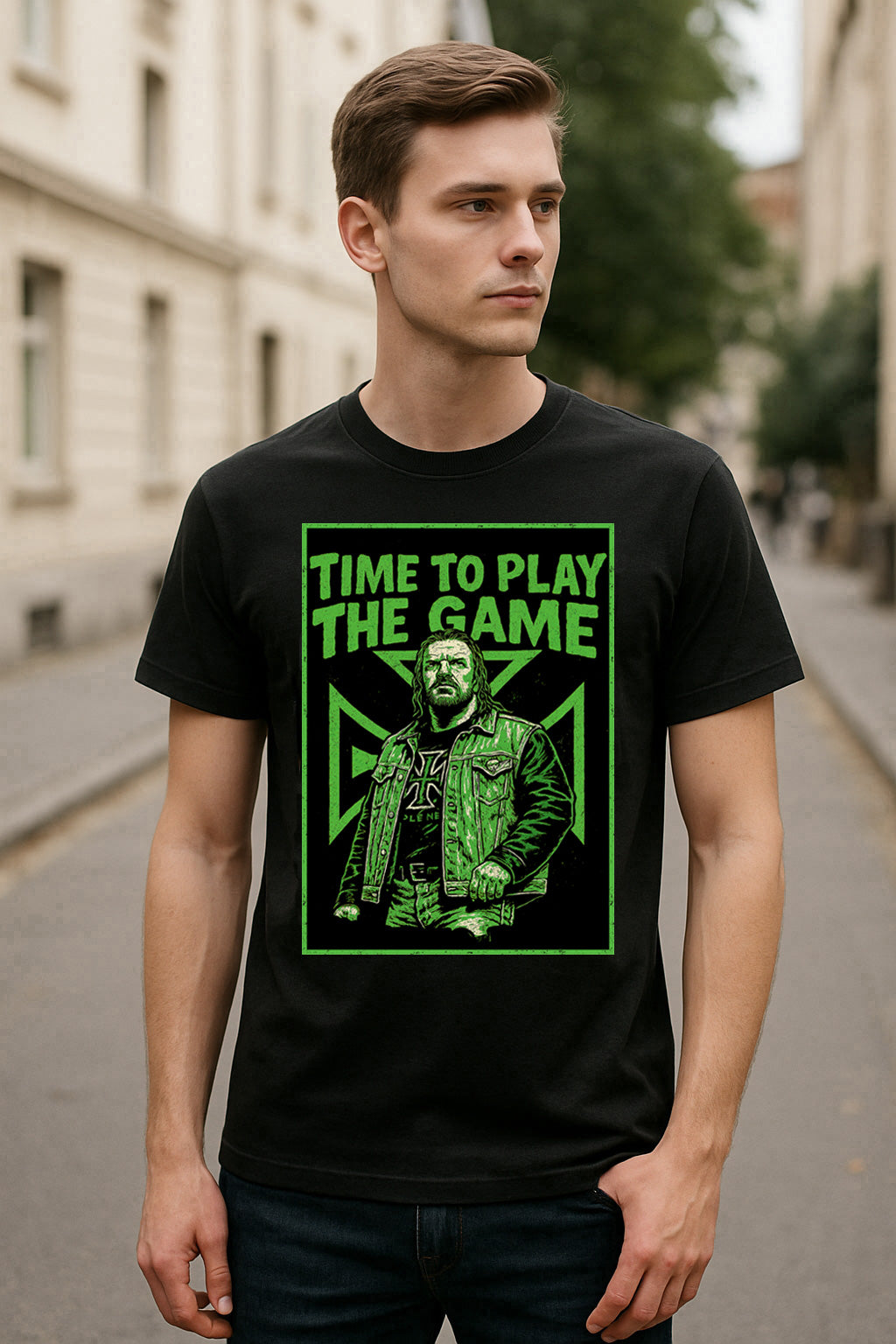 Triple H “Time to Play the Game” Retro Wrestling Unisex T-Shirt Green Authority Edition