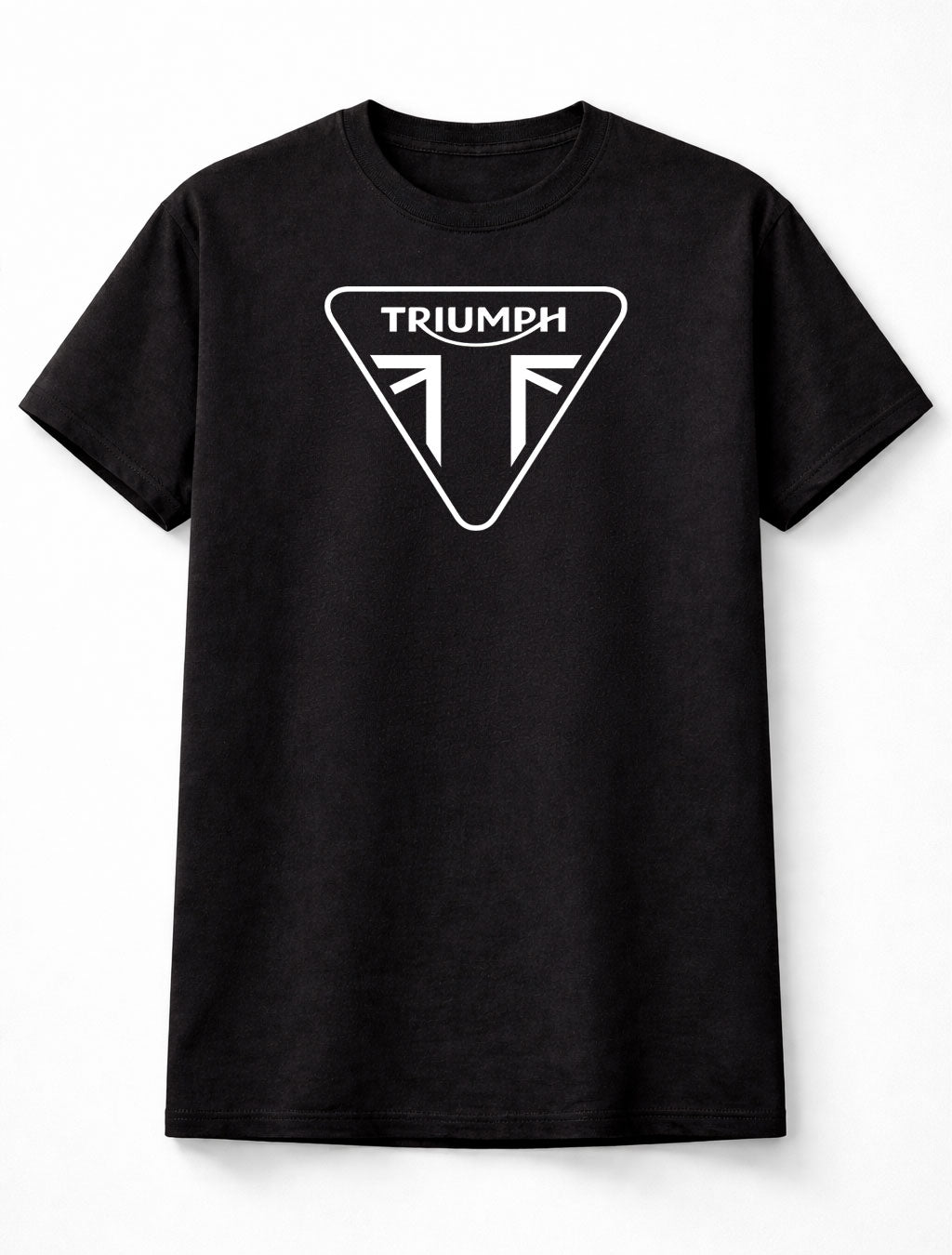 Triumph Motorcycle Minimal Logo Graphic T-Shirt Modern British Bike Brand Fan Tee Clean Motorbike Style Unisex Shirt for Adults & Kids