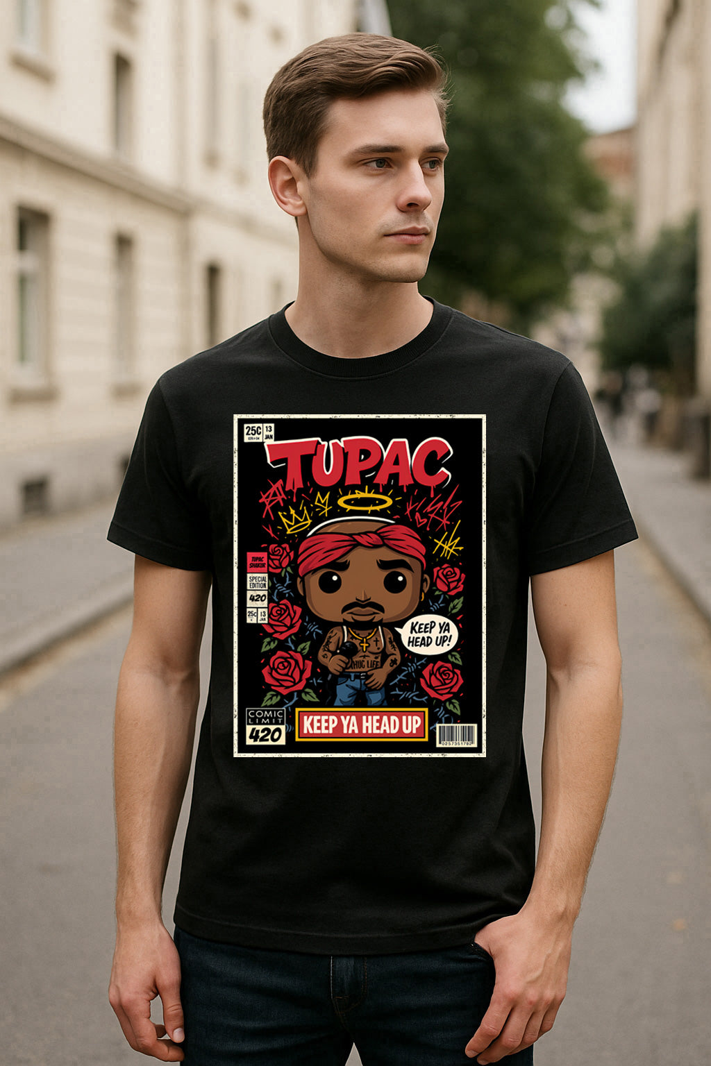 Tupac All Eyez On Me Hip Hop Funko Pop Style Unisex T-Shirt