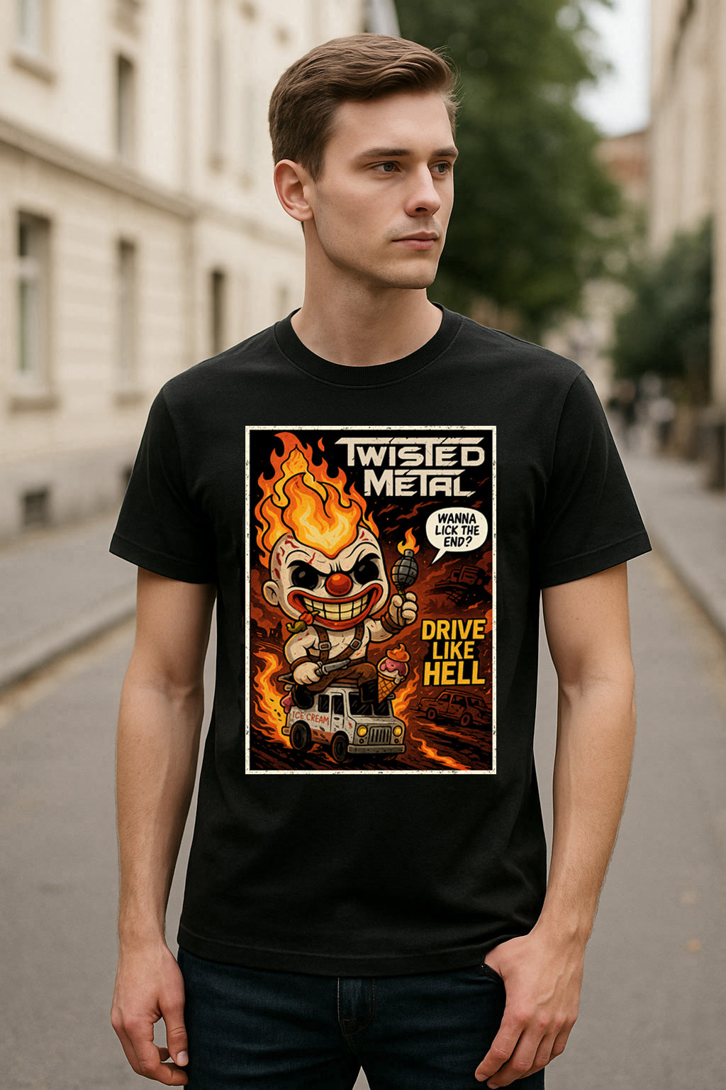 Twisted Metal Unisex T-Shirt – Sweet Revenge Retro Car Combat Gamer Graphic Tee