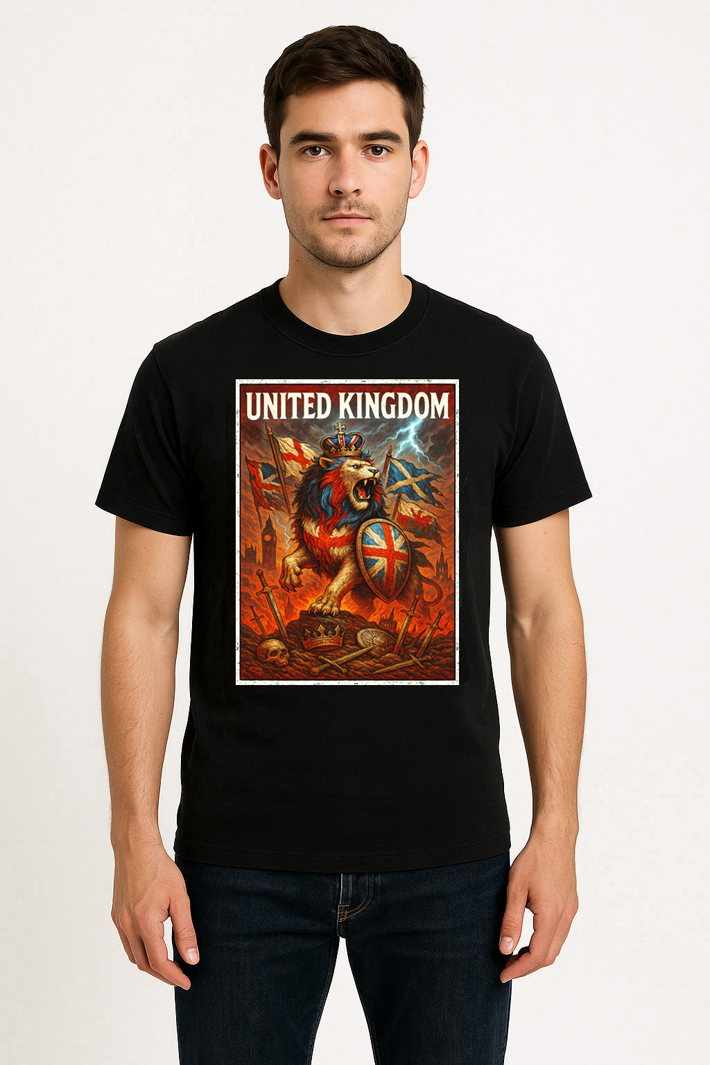 United Kingdom Lion Unisex T-Shirt British Pride Fantasy Battle Warrior Tee