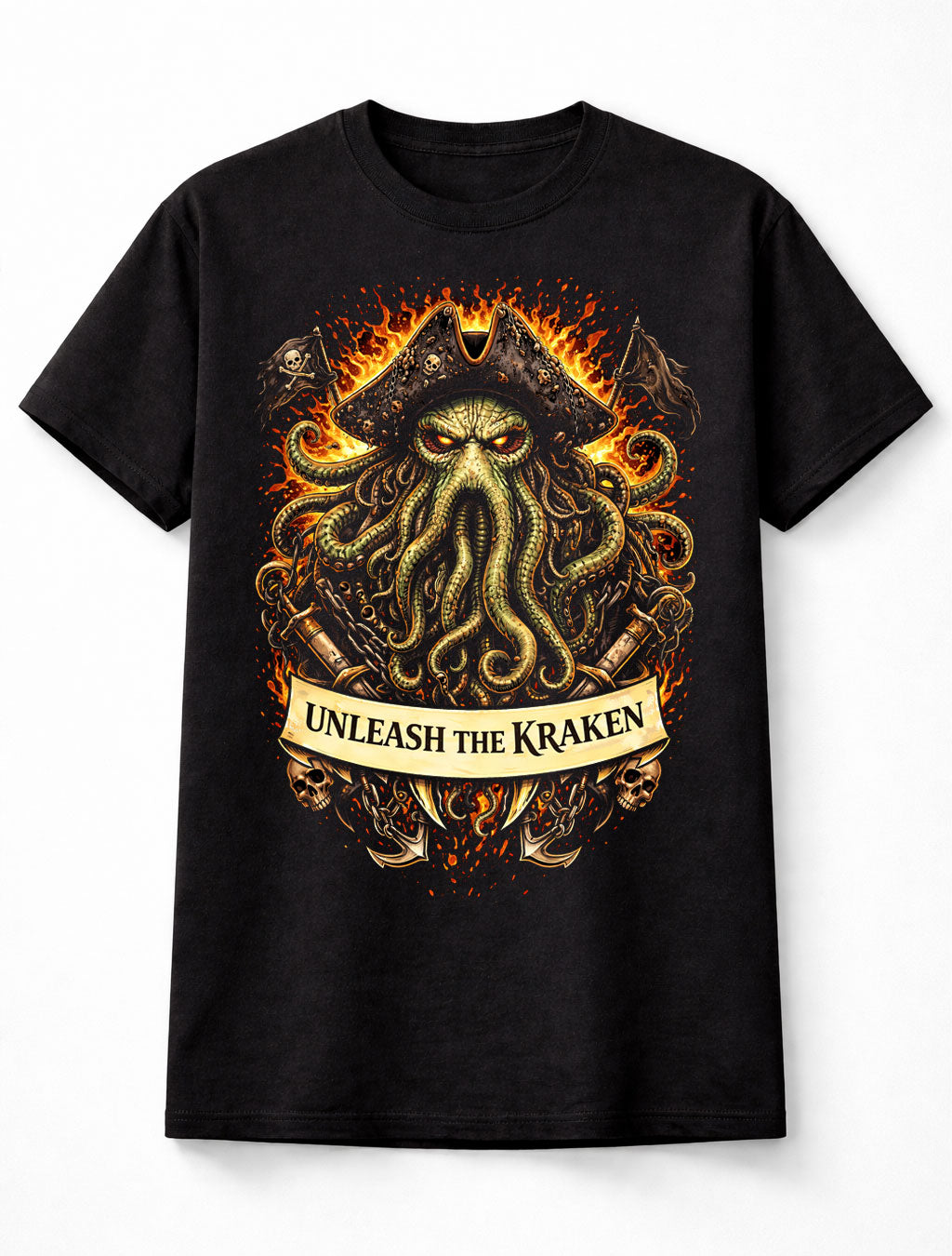 Kraken Pirate Cthulhu Sea Monster Horror Graphic Unisex T-Shirt