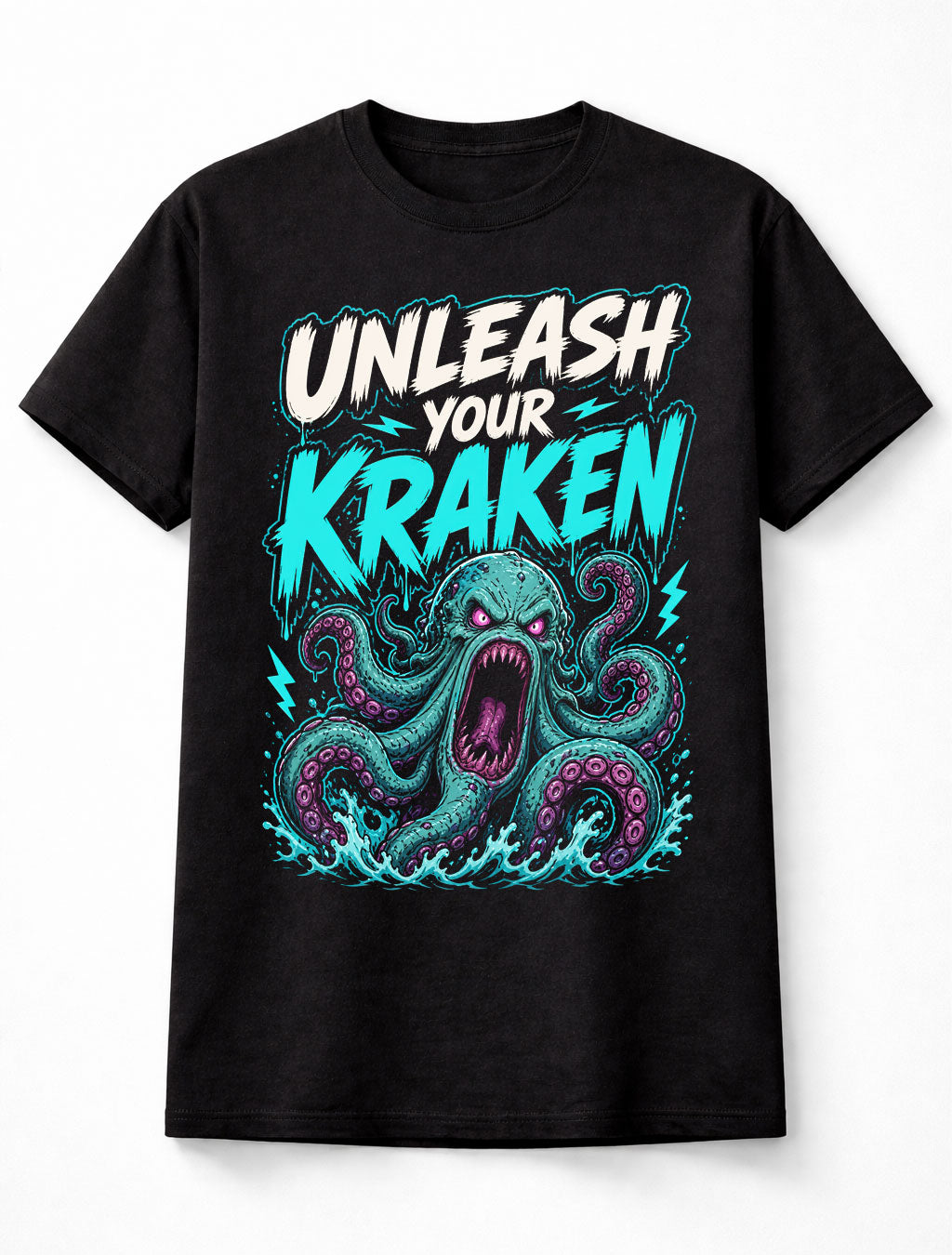 Unleash Your Kraken Mythical Sea Monster Horror Ocean Unisex T-Shirt