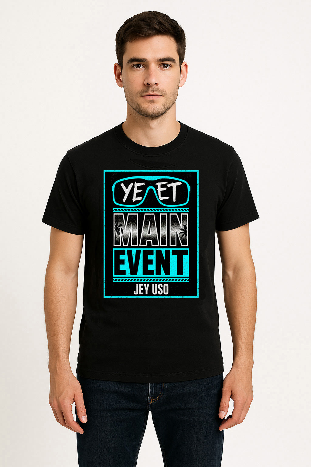 Jey Uso “Main Event YEET” Wrestling Unisex T-Shirt Neon Blue Legacy Edition