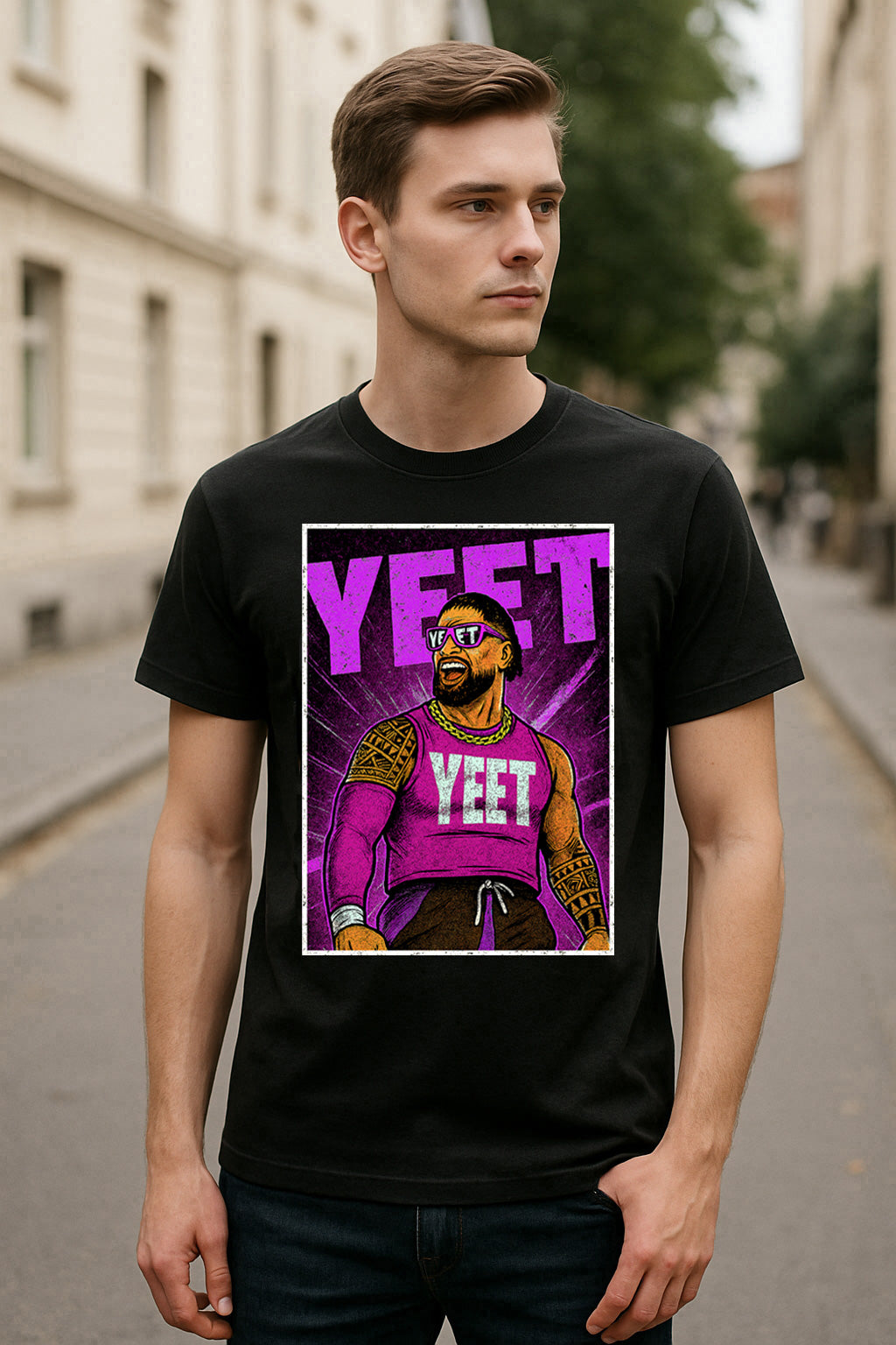 Jey Uso “YEET” Wrestling Unisex T-Shirt Purple Power Edition