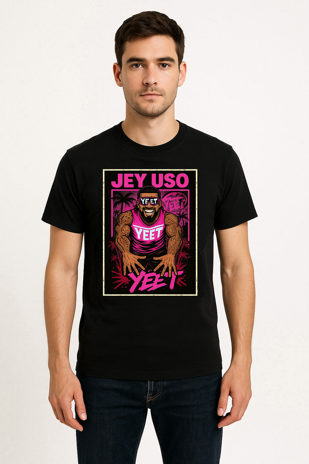 Jey Uso “YEET Island Vibes” Wrestling Unisex T-Shirt Pink Paradise Edition
