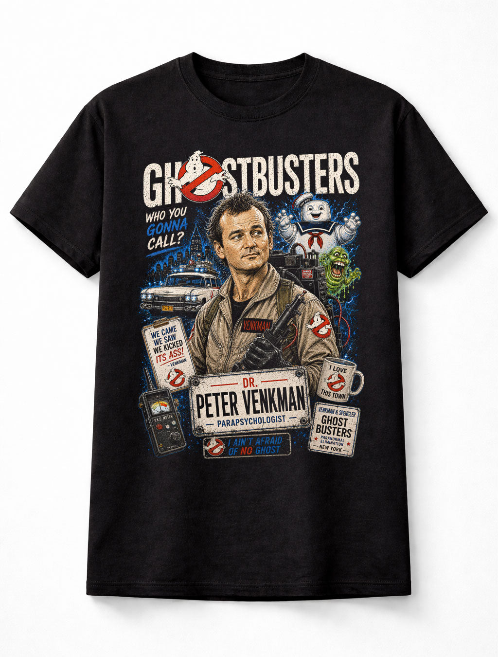 Ghostbusters Peter Venkman Proton Pack Movie Unisex T-Shirt