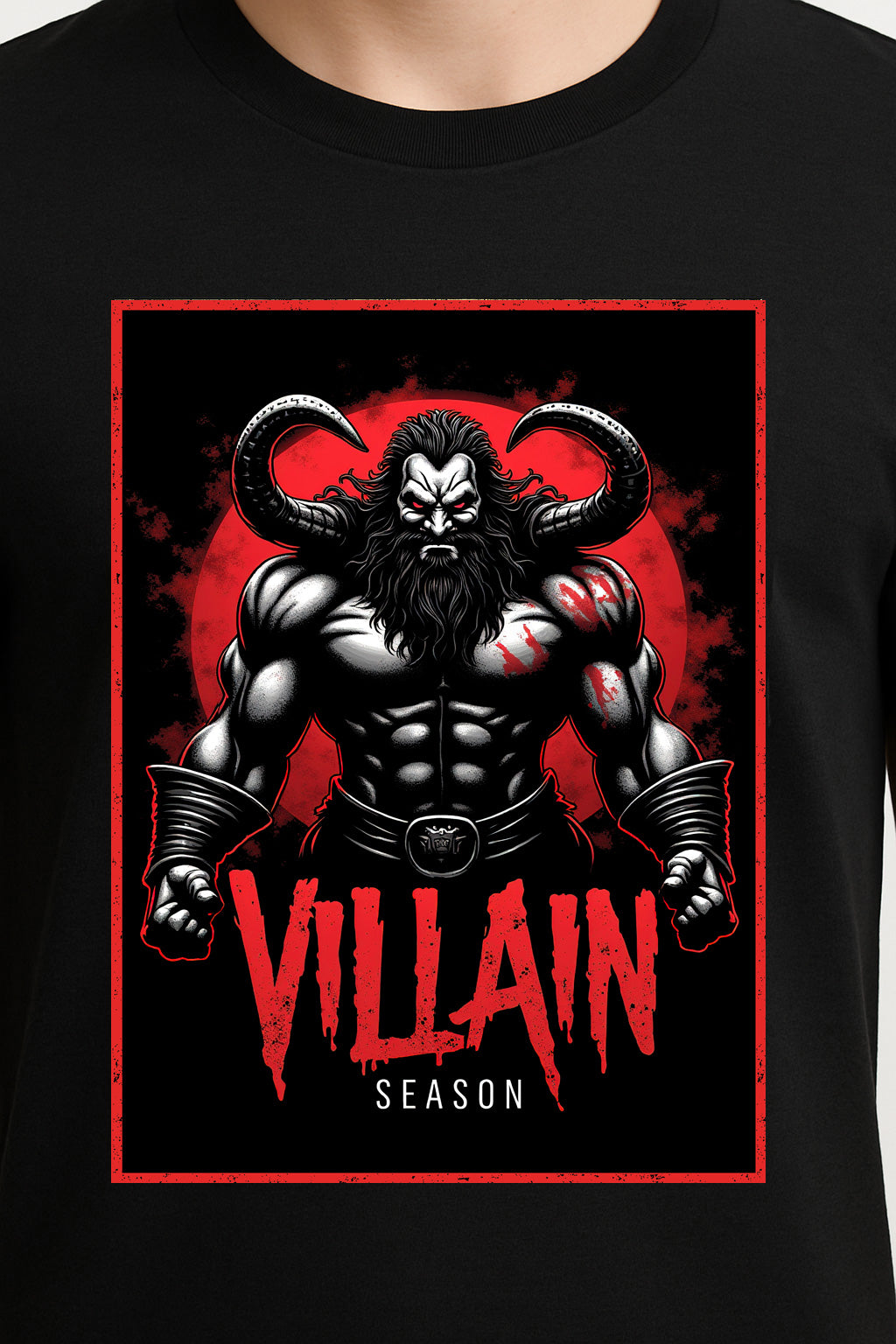 Villain Season Unisex T-Shirt – Dark Side Horned Demon Warrior Chaos Graphic Tee