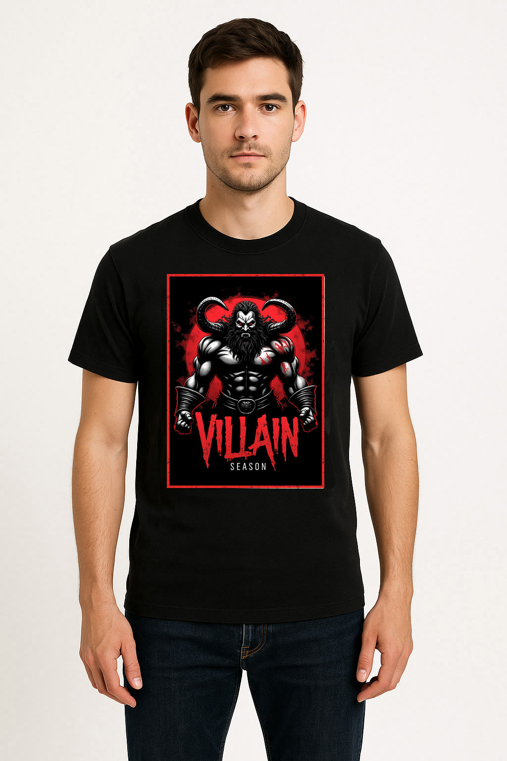 Villain Season Unisex T-Shirt – Dark Side Horned Demon Warrior Chaos Graphic Tee