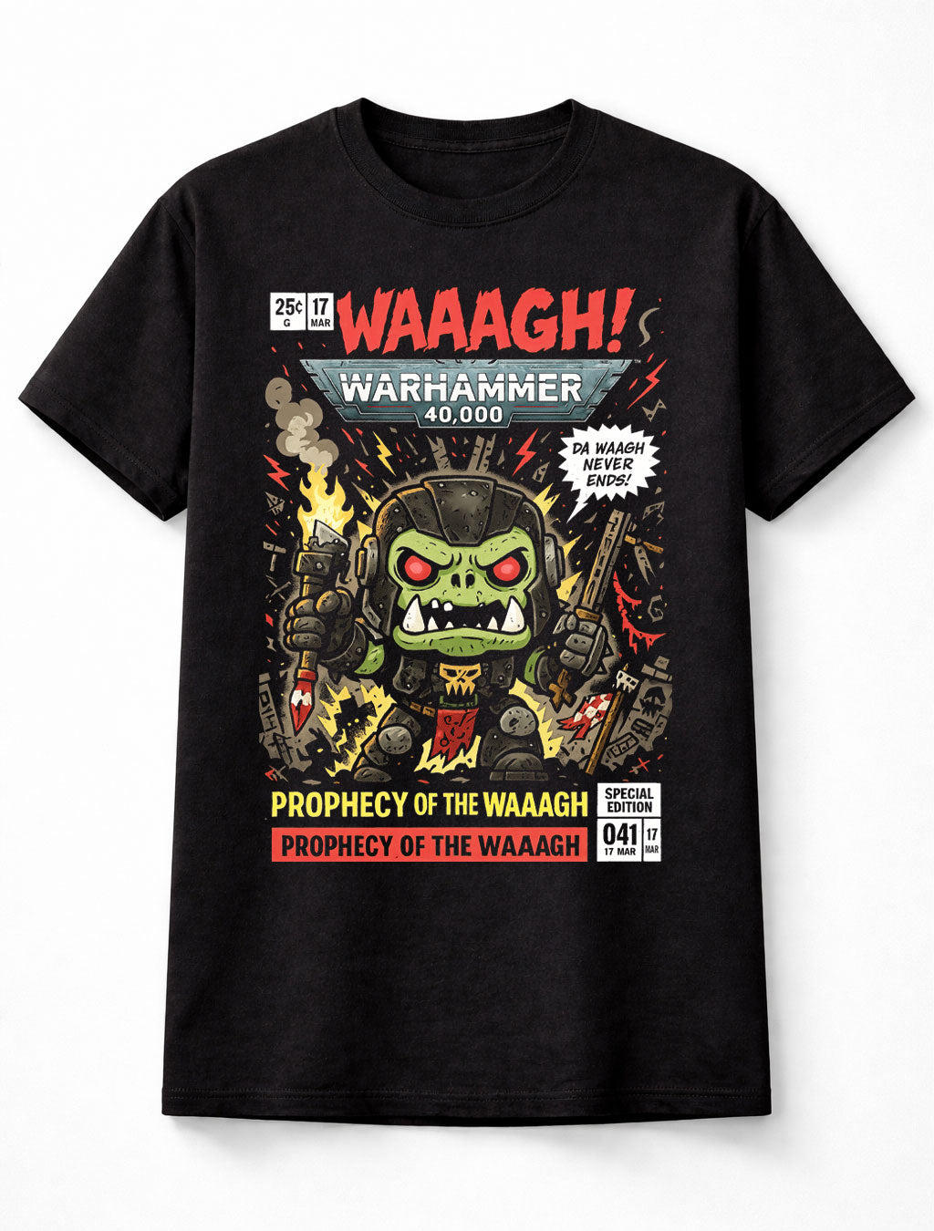 Ork Warhammer 40,000 T-Shirt WAAAGH Gaming Unisex Black Graphic Tee