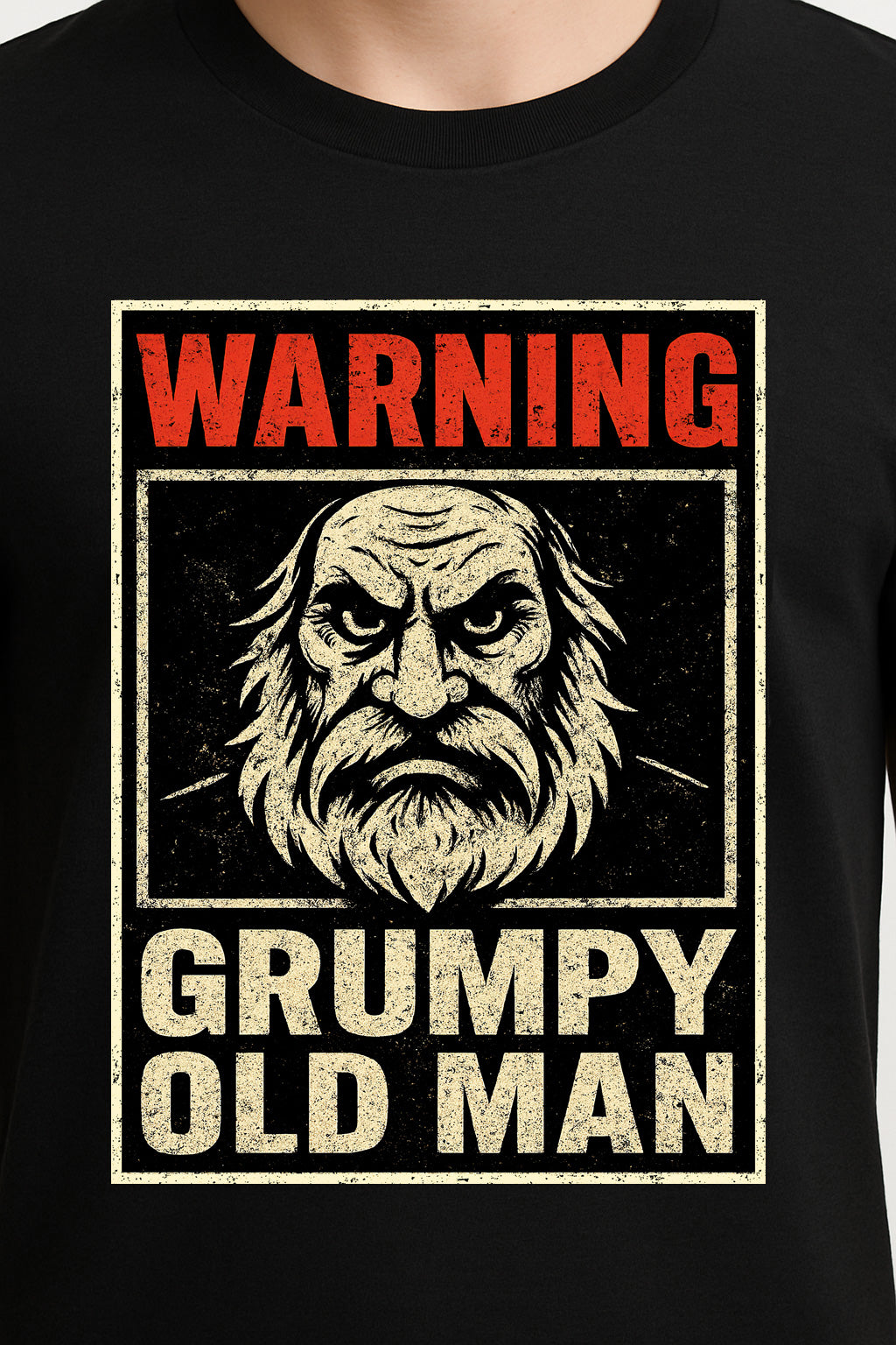 Warning: Grumpy Old Man Unisex T-Shirt – Funny Retro Sarcastic Angry Grandpa Graphic Tee