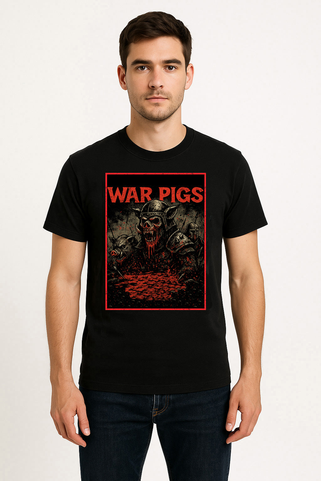 Black Sabbath War Pigs Custom Art Unisex T-Shirt Vintage Heavy Metal Rock Tee