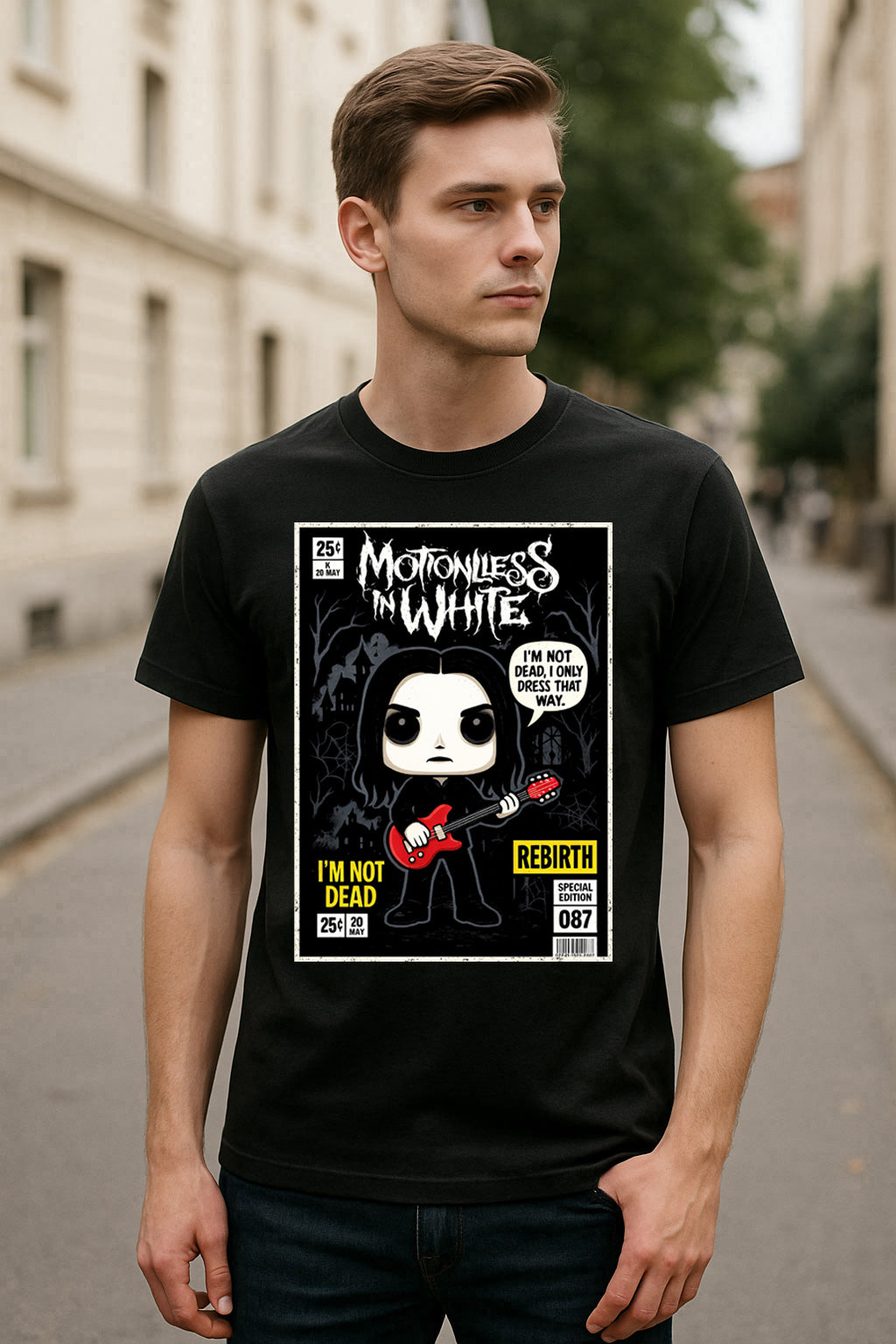 Motionless In White Another Life Goth Metalcore Funko Pop Style Unisex T-Shirt
